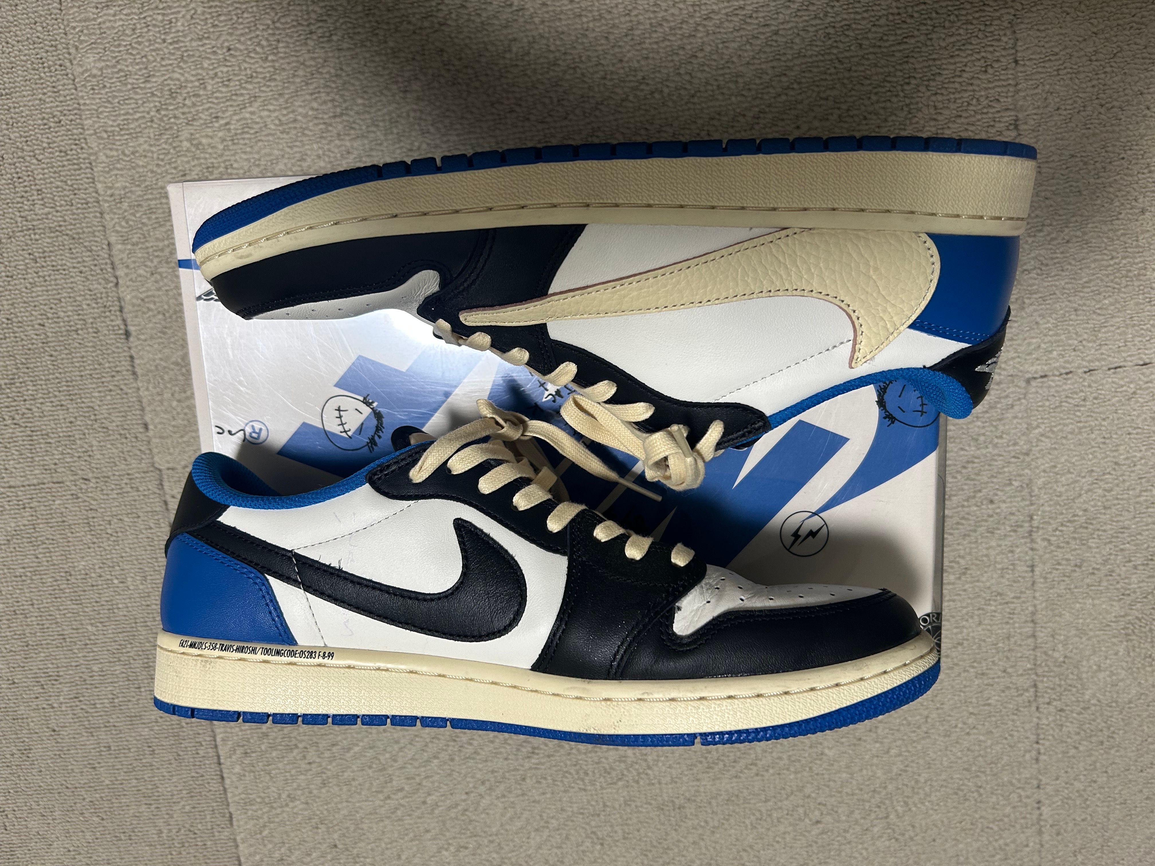 Travis Scott × fragment design × Nike Air Jordan 1 Low OG SP "Military Blue"
