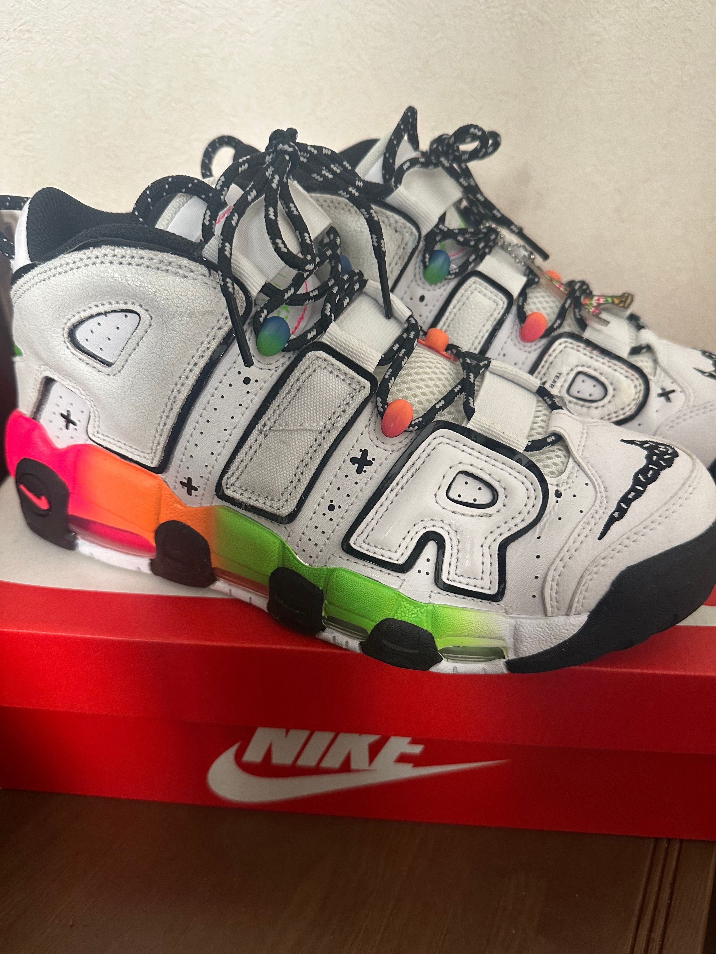Nike Air More Uptempo 96 Ghost "White/Blue/Orange Green"