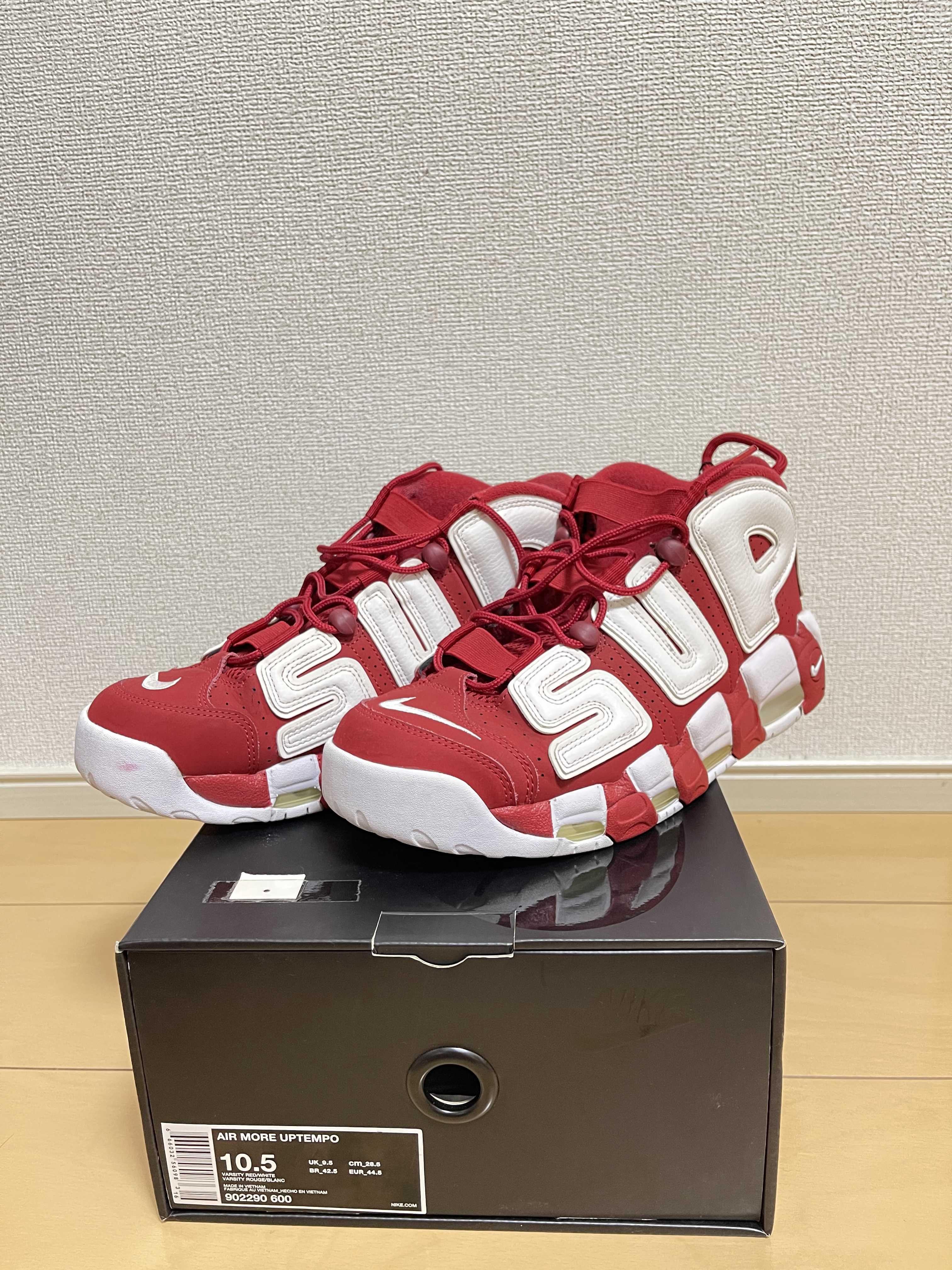 Supreme × Nike Air More Uptempo "White/Red"