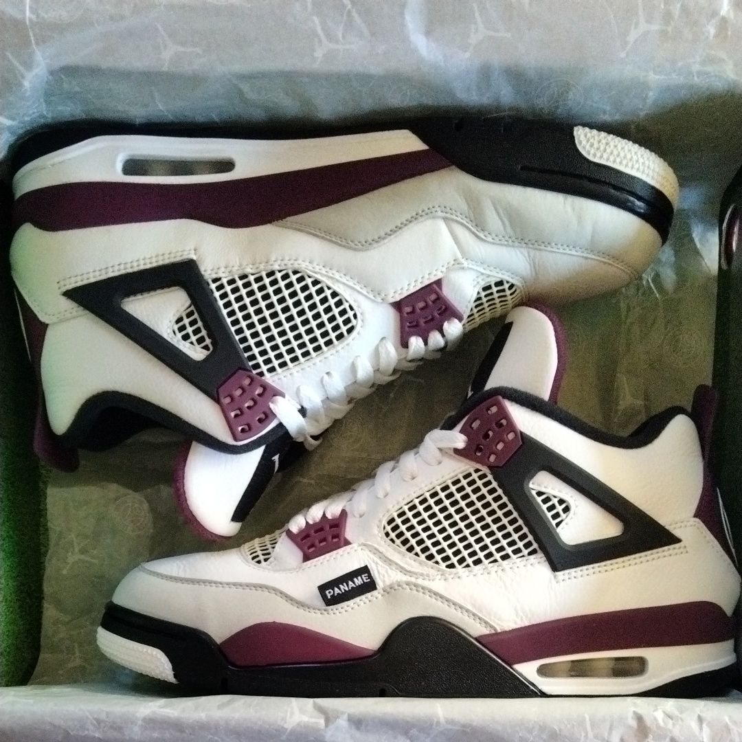 Paris Saint Germain ×Nike Air Jordan 4 Retro "White/Bordeaux/Neutral Gray"