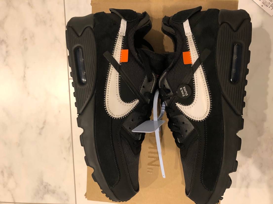 Off-White × Nike Air Max 90 "Black/Black-Cone-White"