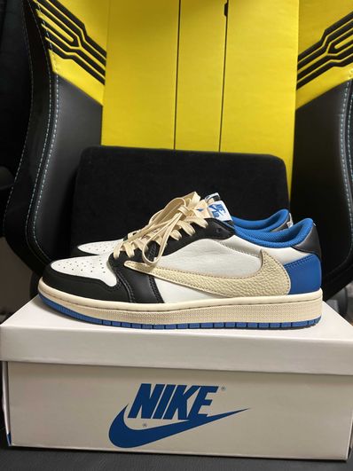 Travis Scott × fragment design × Nike Air Jordan 1 Low OG SP "Military Blue"