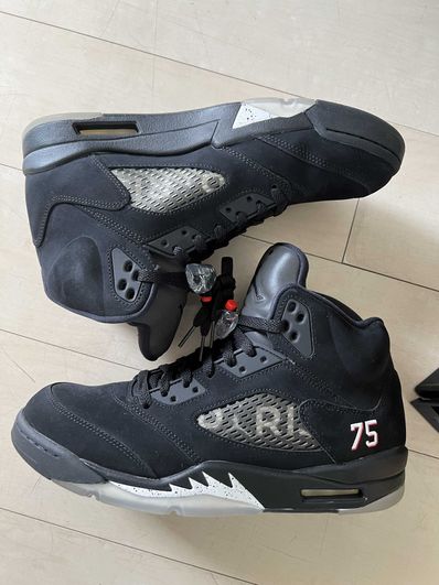 NIKE AIR JORDAN 5 PARIS SAINT-GERMAIN BLACK/CEMENT GREY