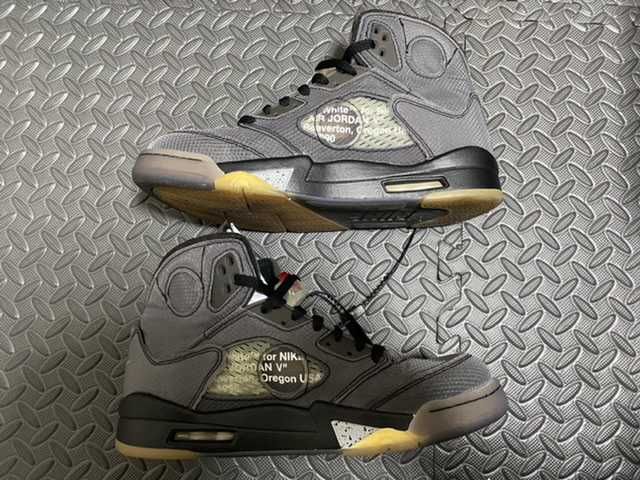 Off-White × Nike Air Jordan 5 "Black/Muslin/Fire Red"