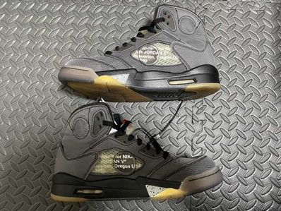 Off-White × Nike Air Jordan 5 "Black/Muslin/Fire Red"