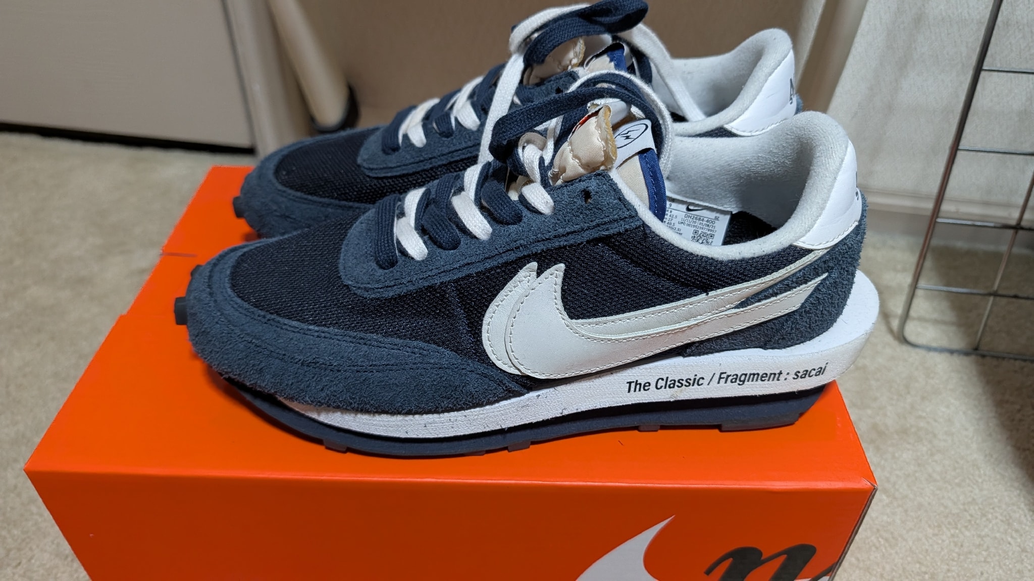 fragment design × sacai × Nike LD Waffle "Blackended Blue"