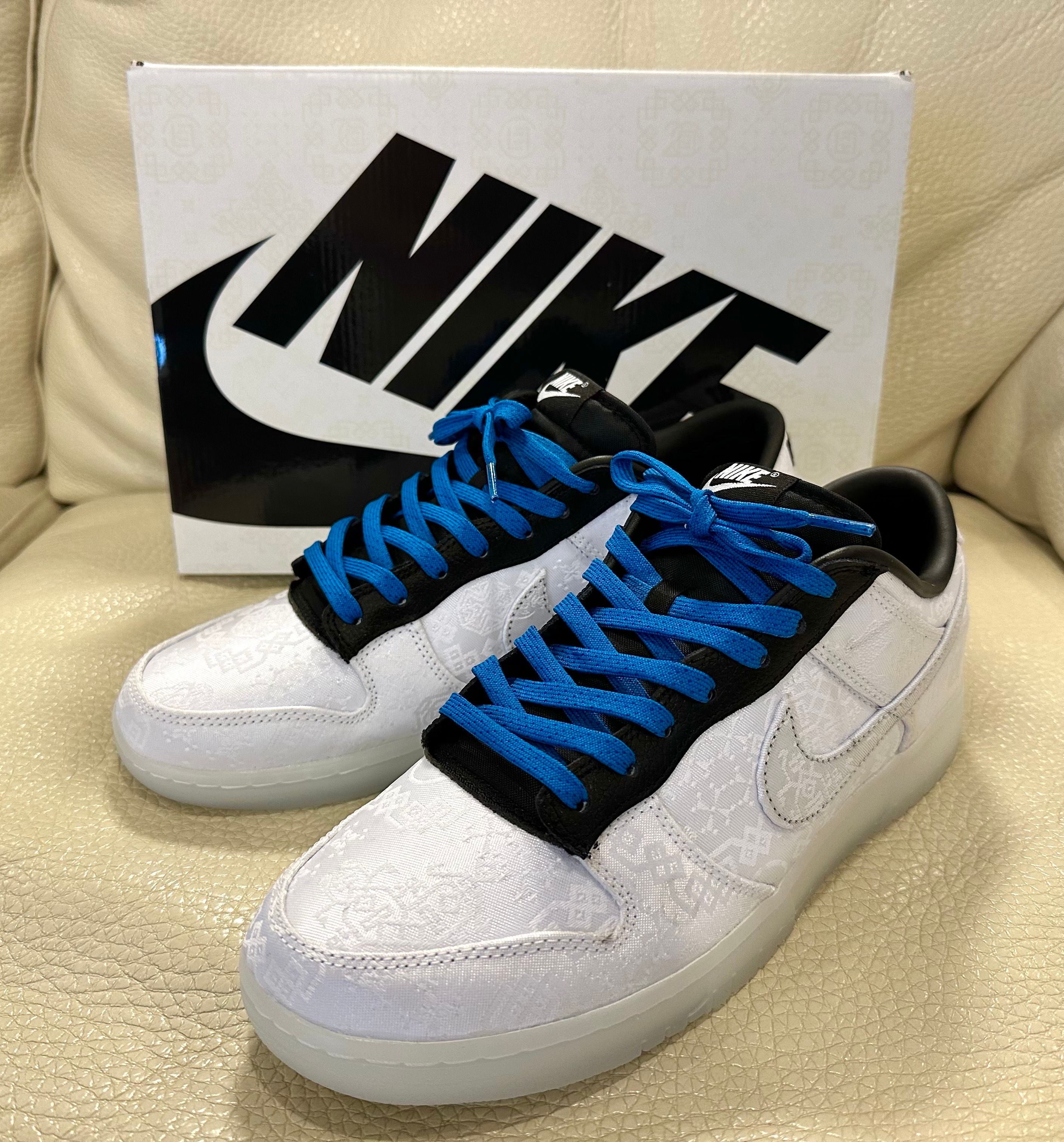 CLOT × Fragment × Nike Dunk Low "Black and White"