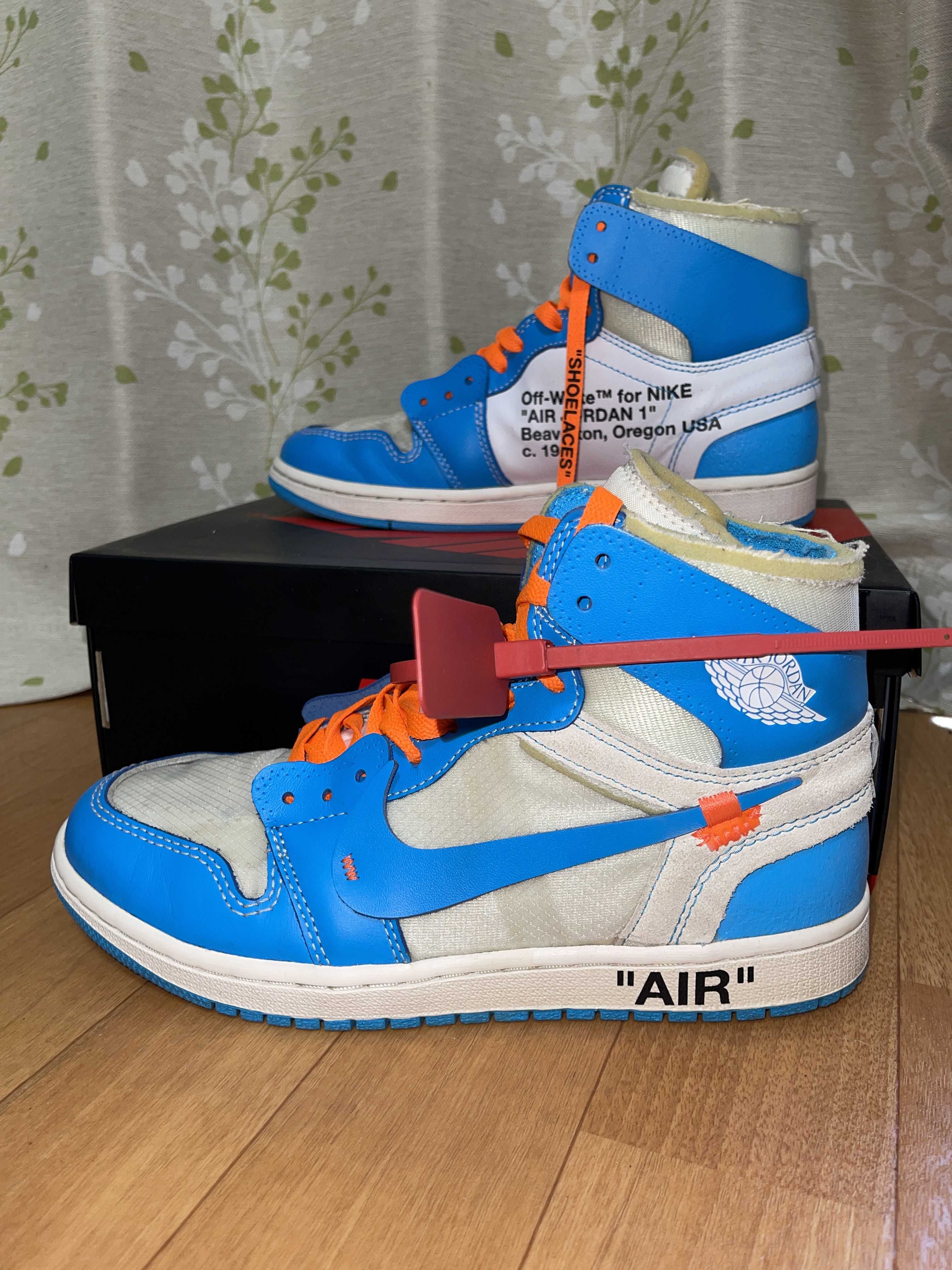 Off-White × Nike Air Jordan 1 High UNC "White/Dark Powder Blue"