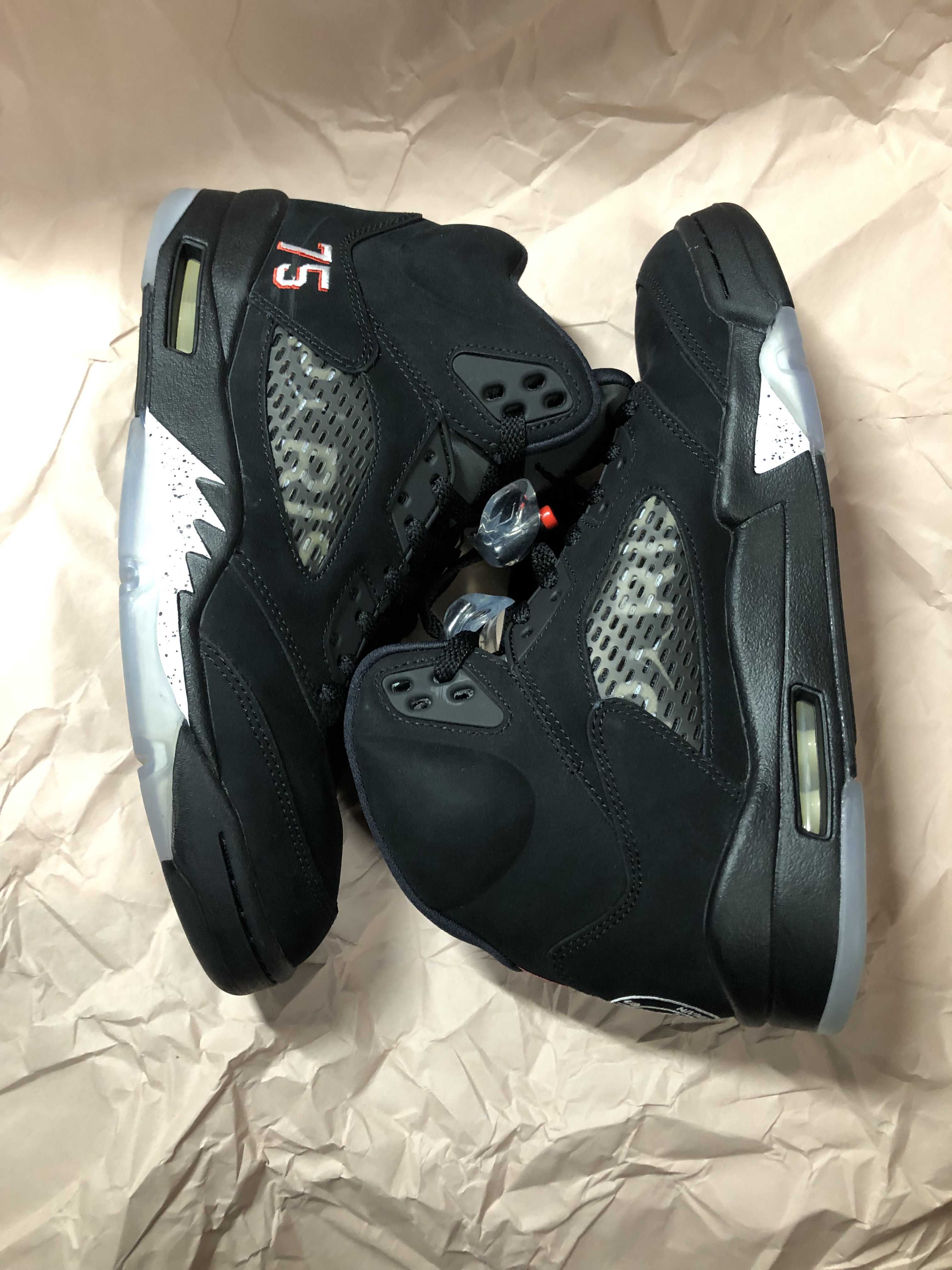 NIKE AIR JORDAN 5 PARIS SAINT-GERMAIN BLACK/CEMENT GREY