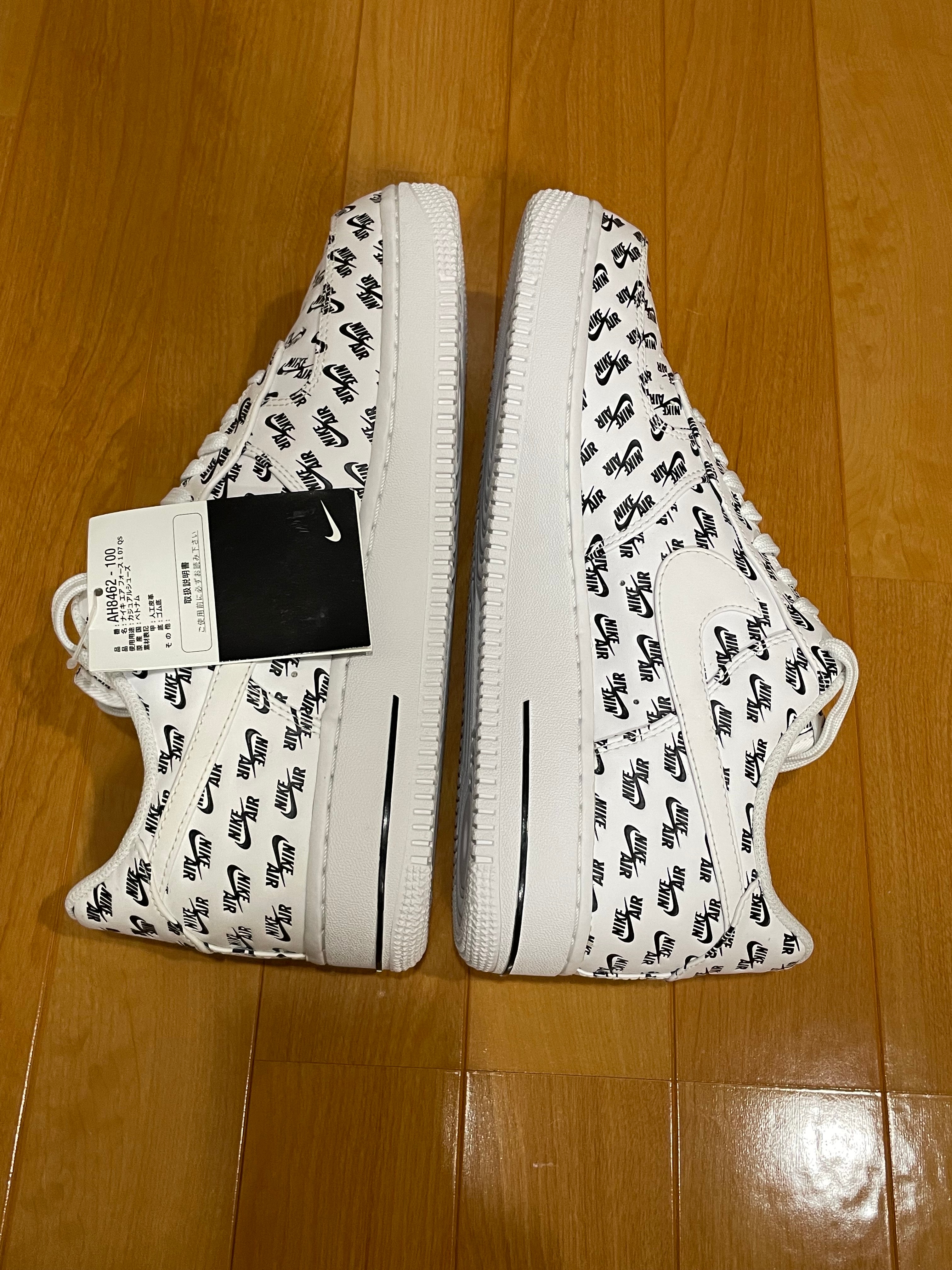 ナイキ エアフォース ロー "オール オーバー ロゴ ホワイト"