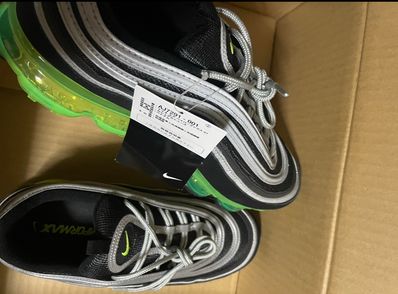 Nike Air Vapormax '97 "Black/Volt-Metallic Silver"