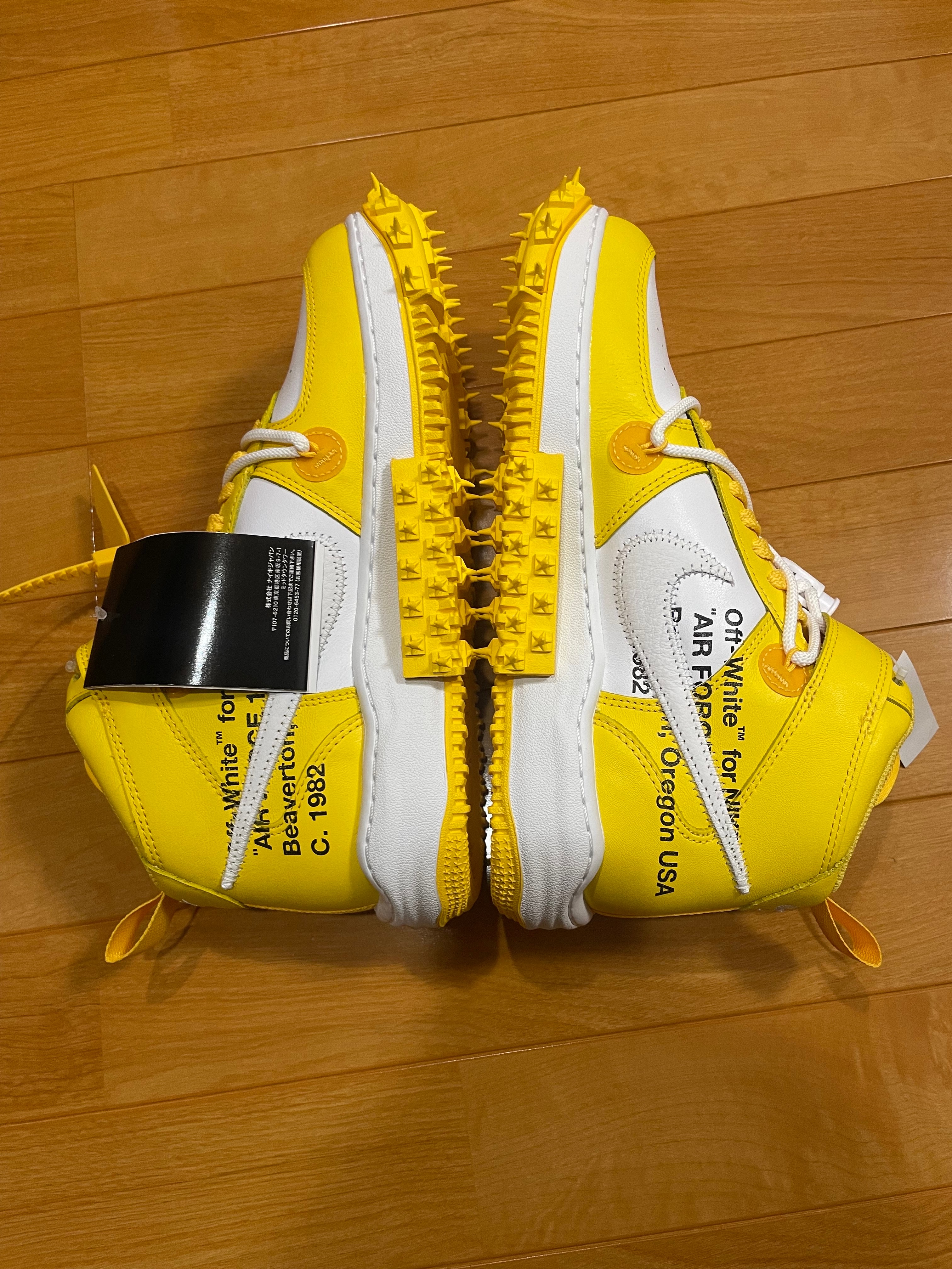 Off-White × Nike Air Force 1 Mid SP LTHR "White and Varsity Maize"