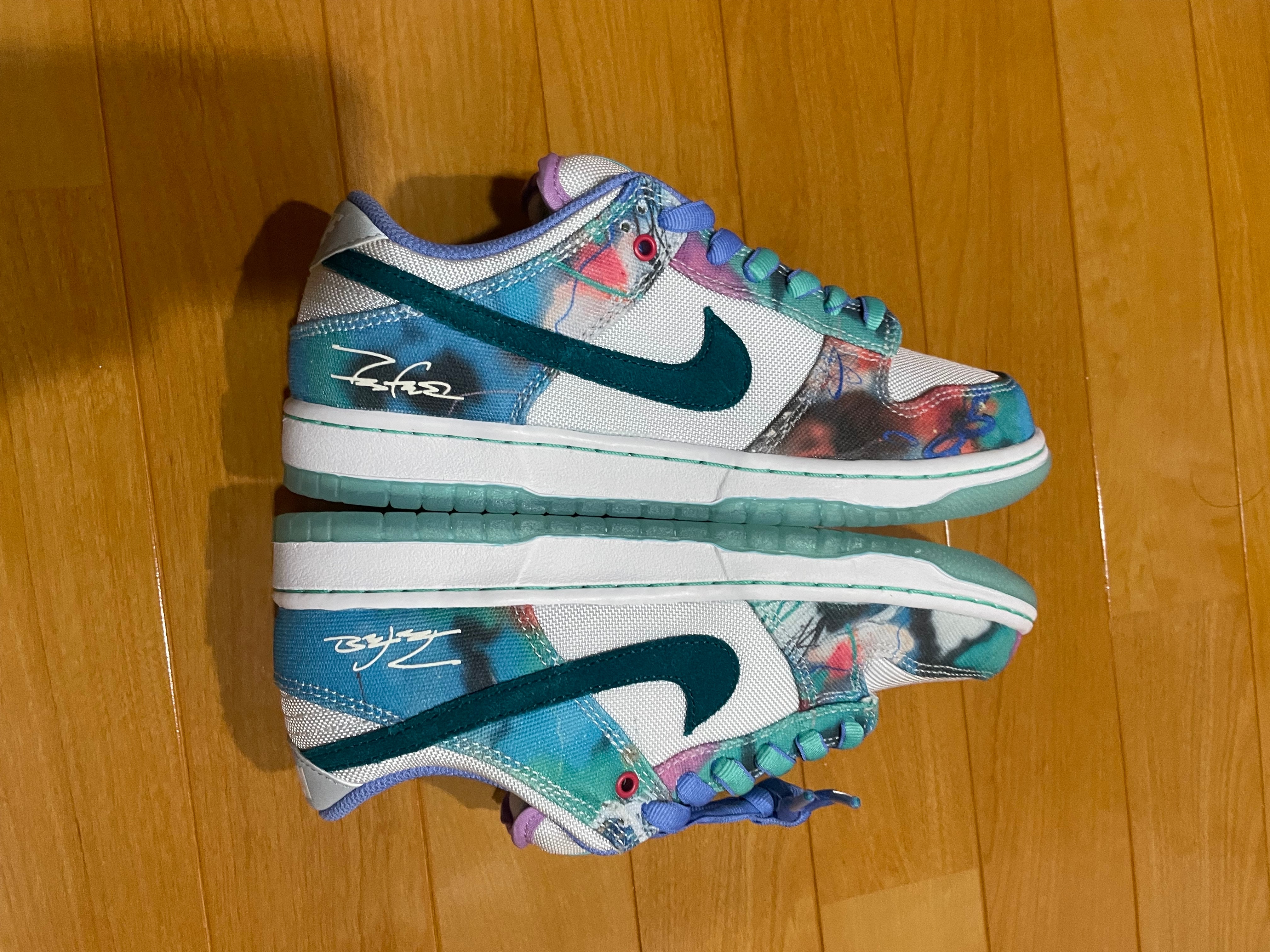 Futura × Nike SB Dunk Low "White and Geode Teal"