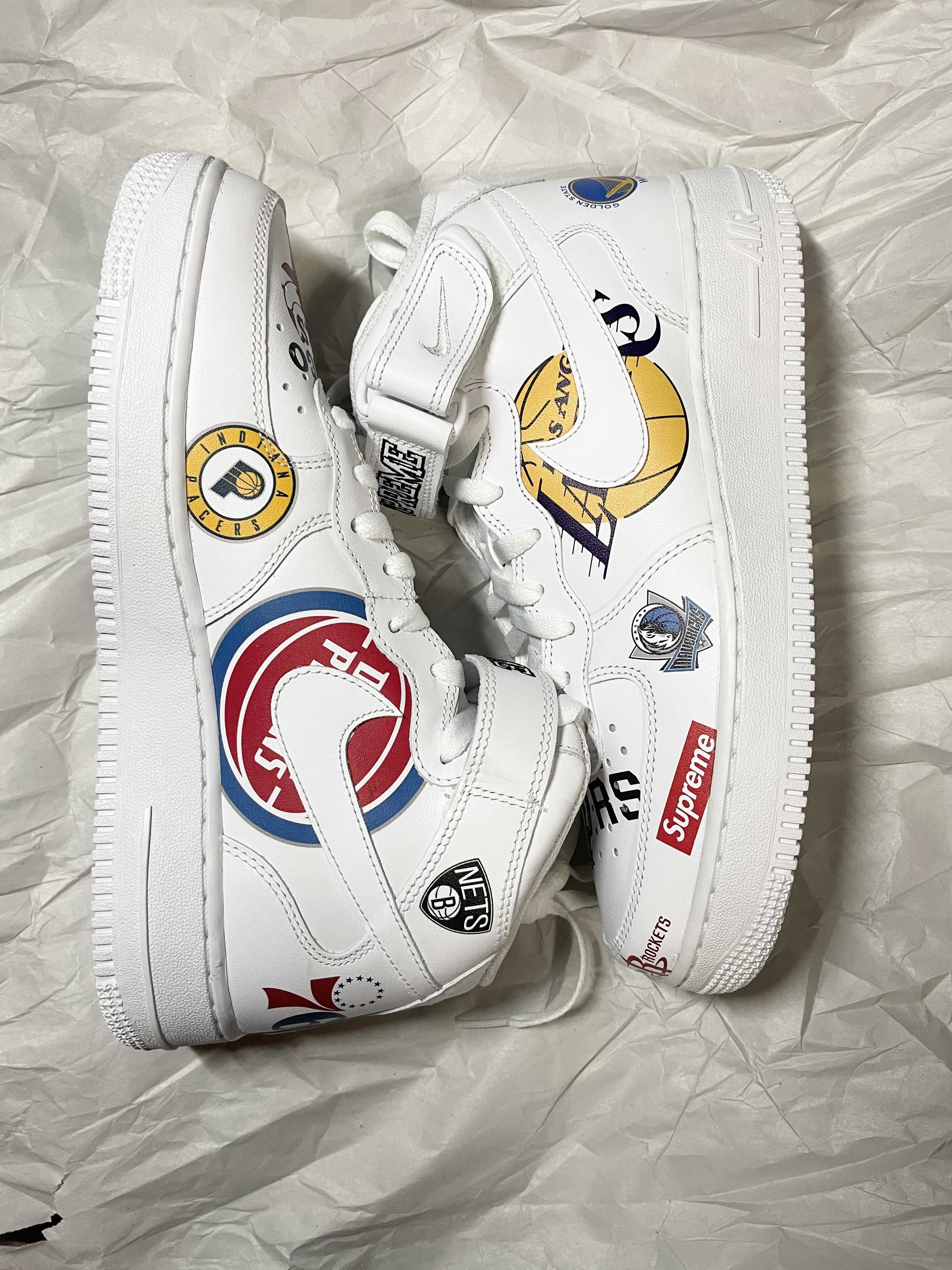 Supreme × NBA × Nike Air Force 1 Mid '07 "White"