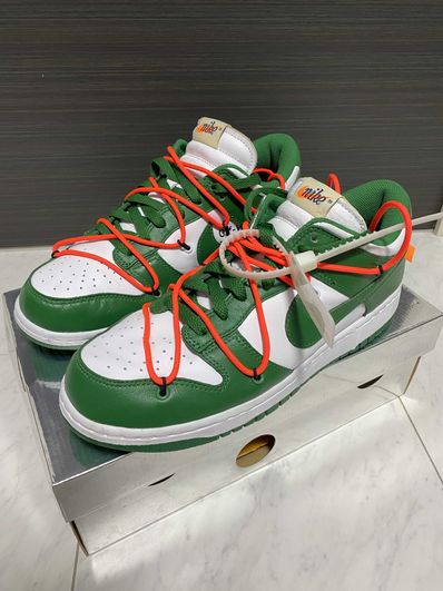 Off-White × Nike Dunk Low "White/Pine Green"