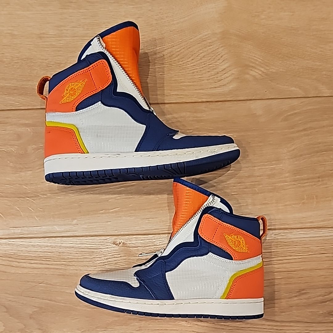 Nike Women's Air Jordan 1 Retro High Zip "Blue Void Turf Orange"