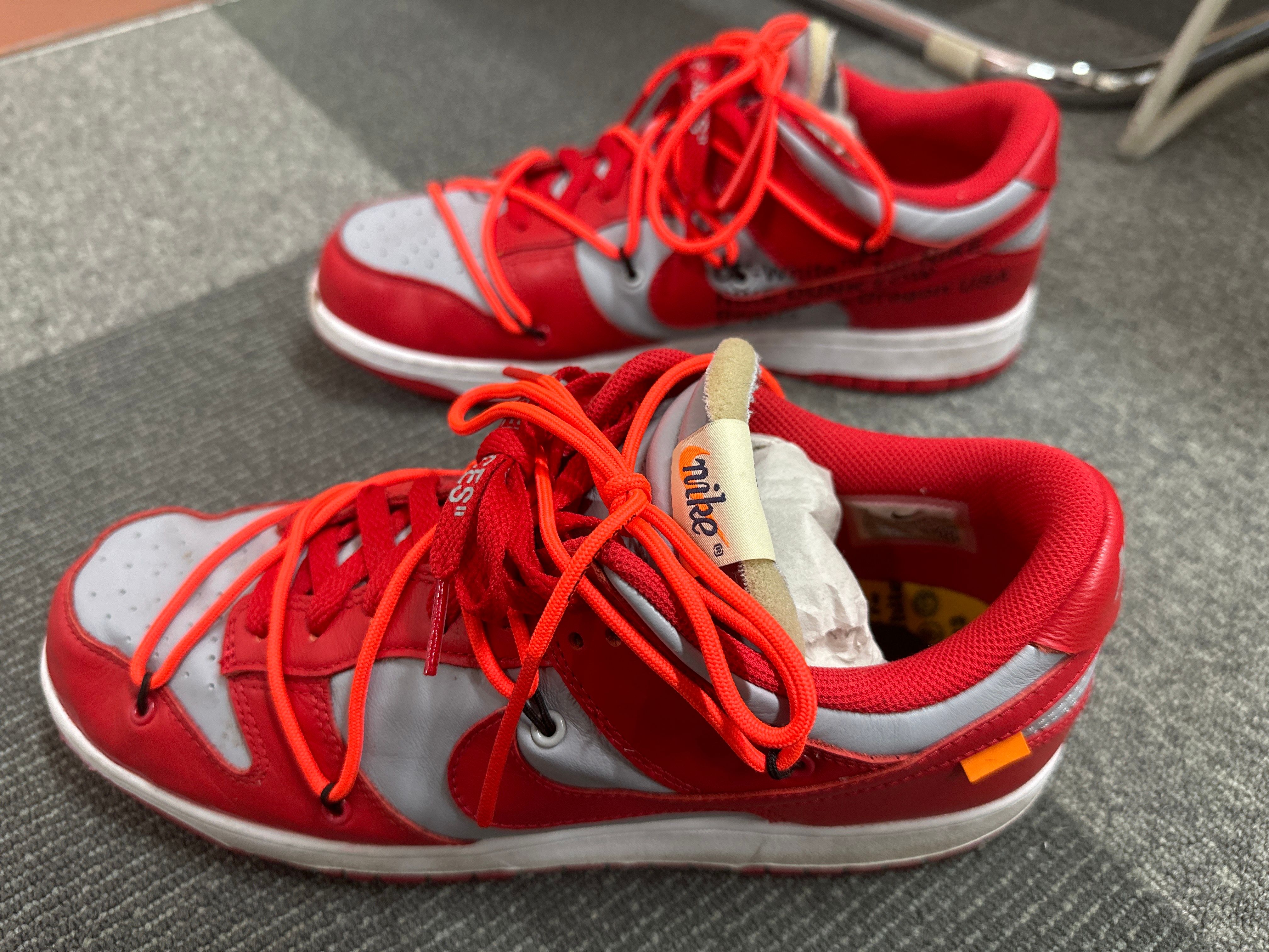 Off-White × Nike Dunk Low "University Red/Wolf Grey"