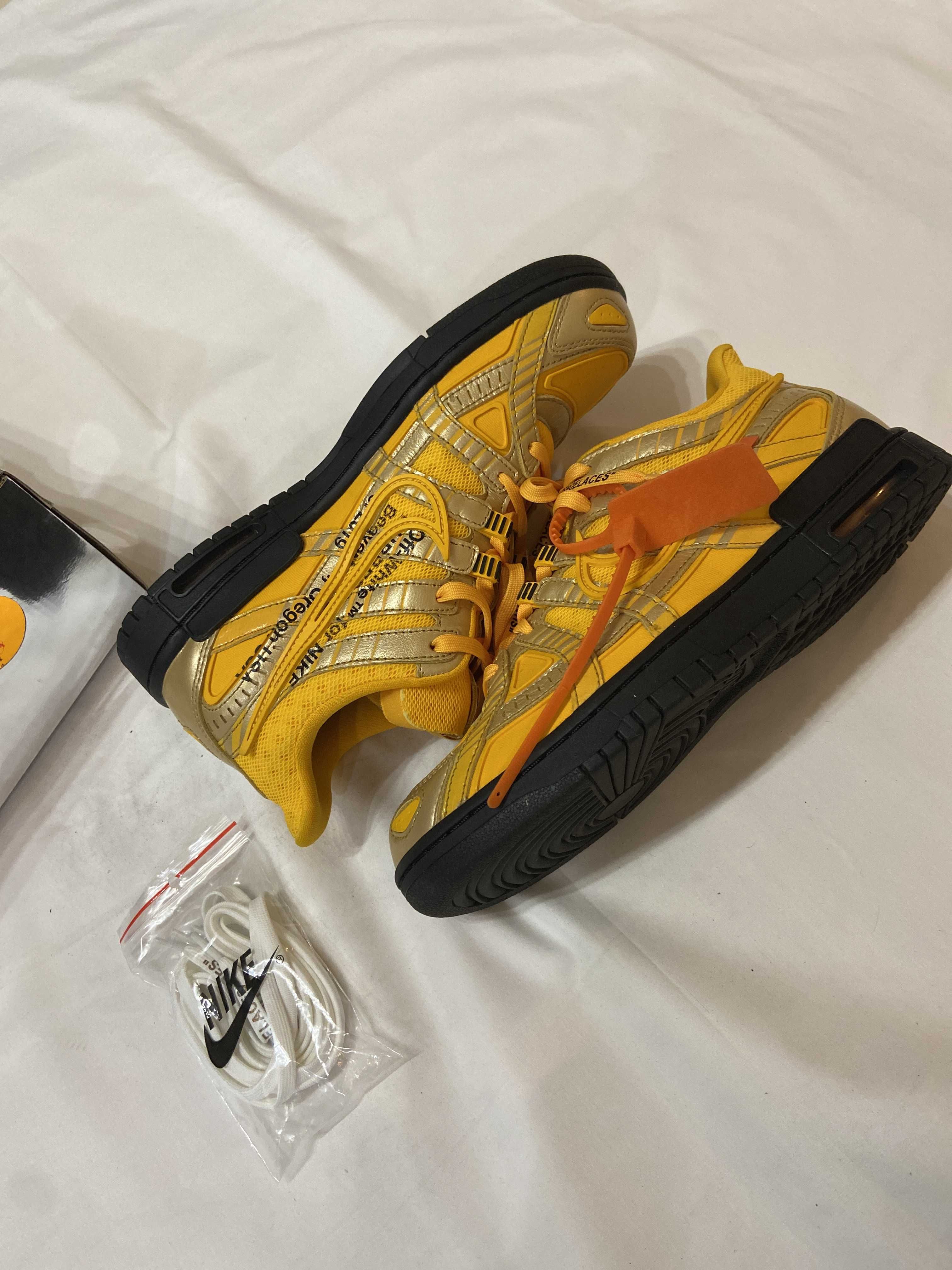 Off-White × Nike Air Rubber Dunk "University Gold" 