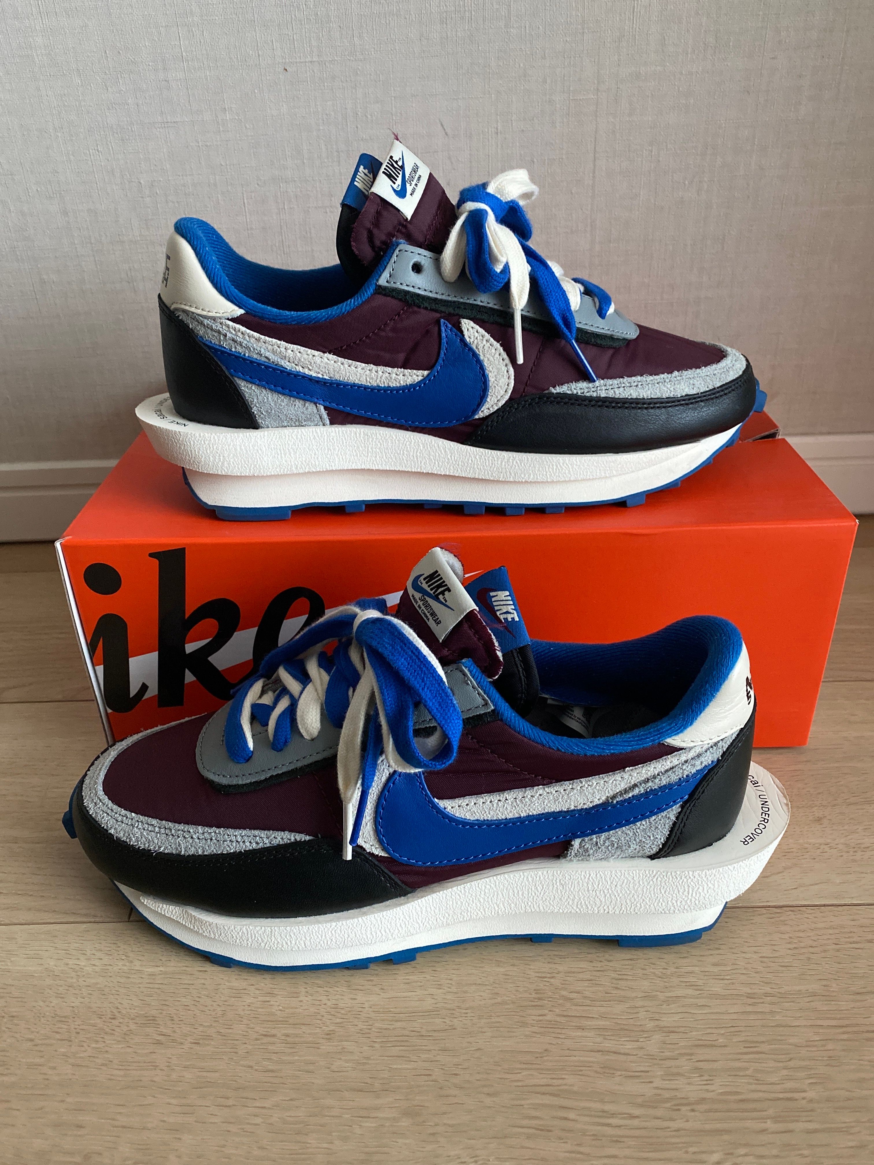 UNDERCOVER × sacai × Nike LD Waffle "Night Maroon/Pale Ivory-Ground Grey-Team Royal"