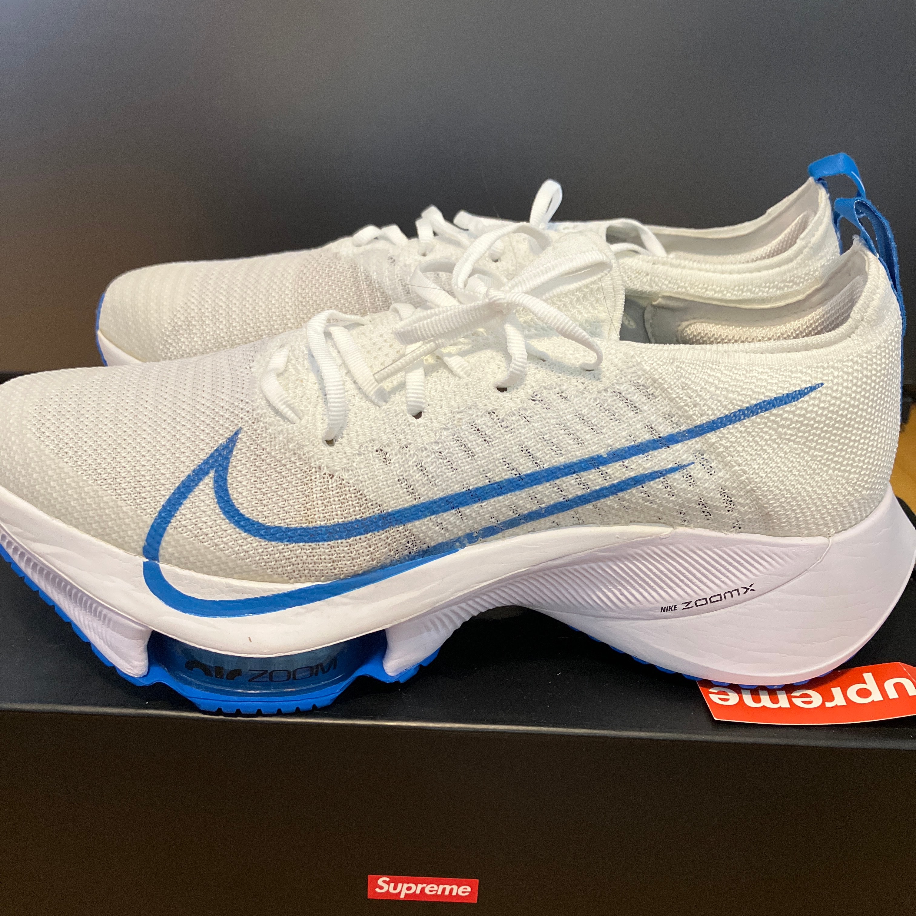 Nike Air Zoom Tempo Next% Flyknit "White/Racer Blue/Volt/Black"