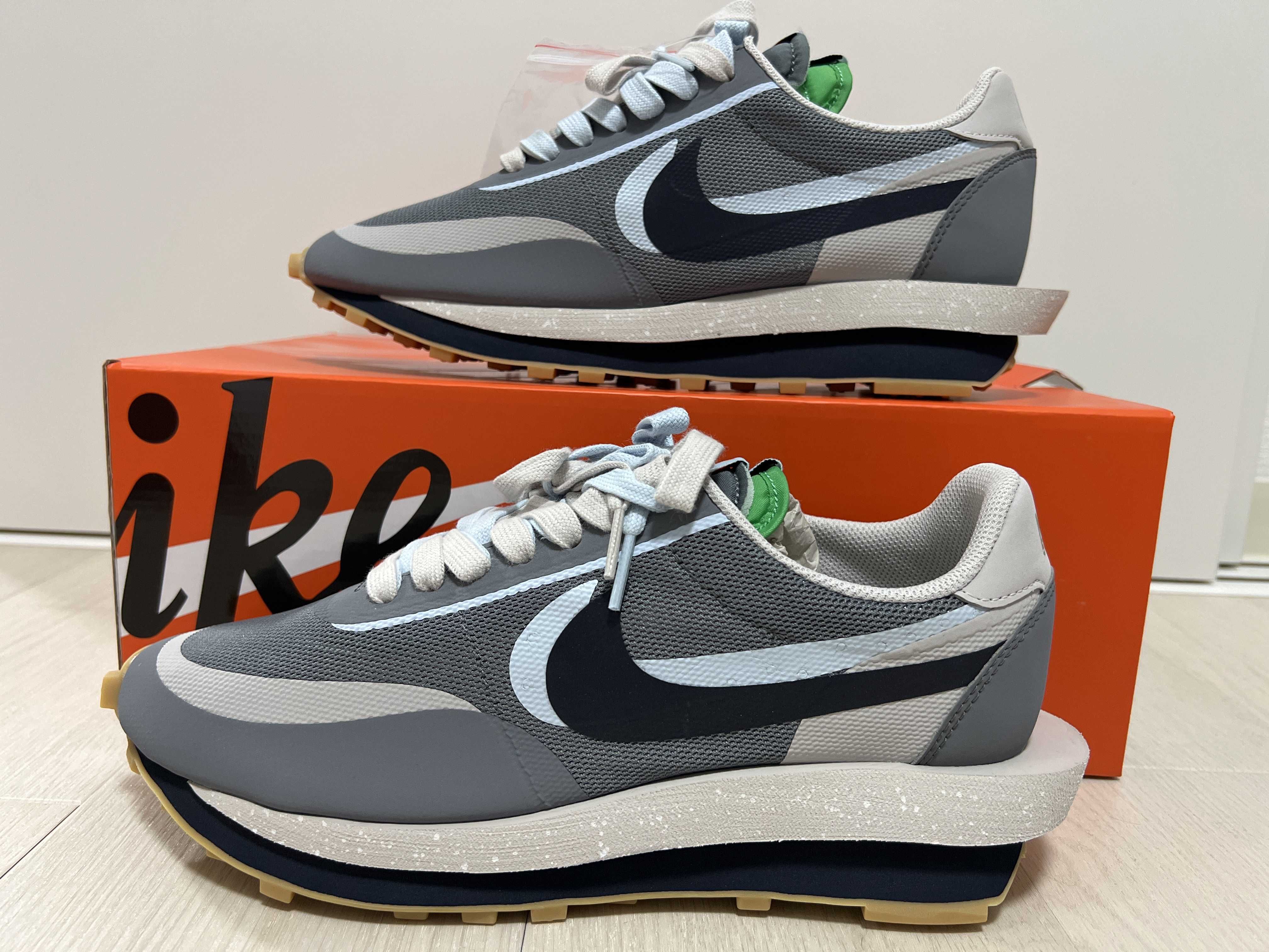 CLOT × Sacai × Nike LD Waffle "Grey Obsidian/Cool Grey"