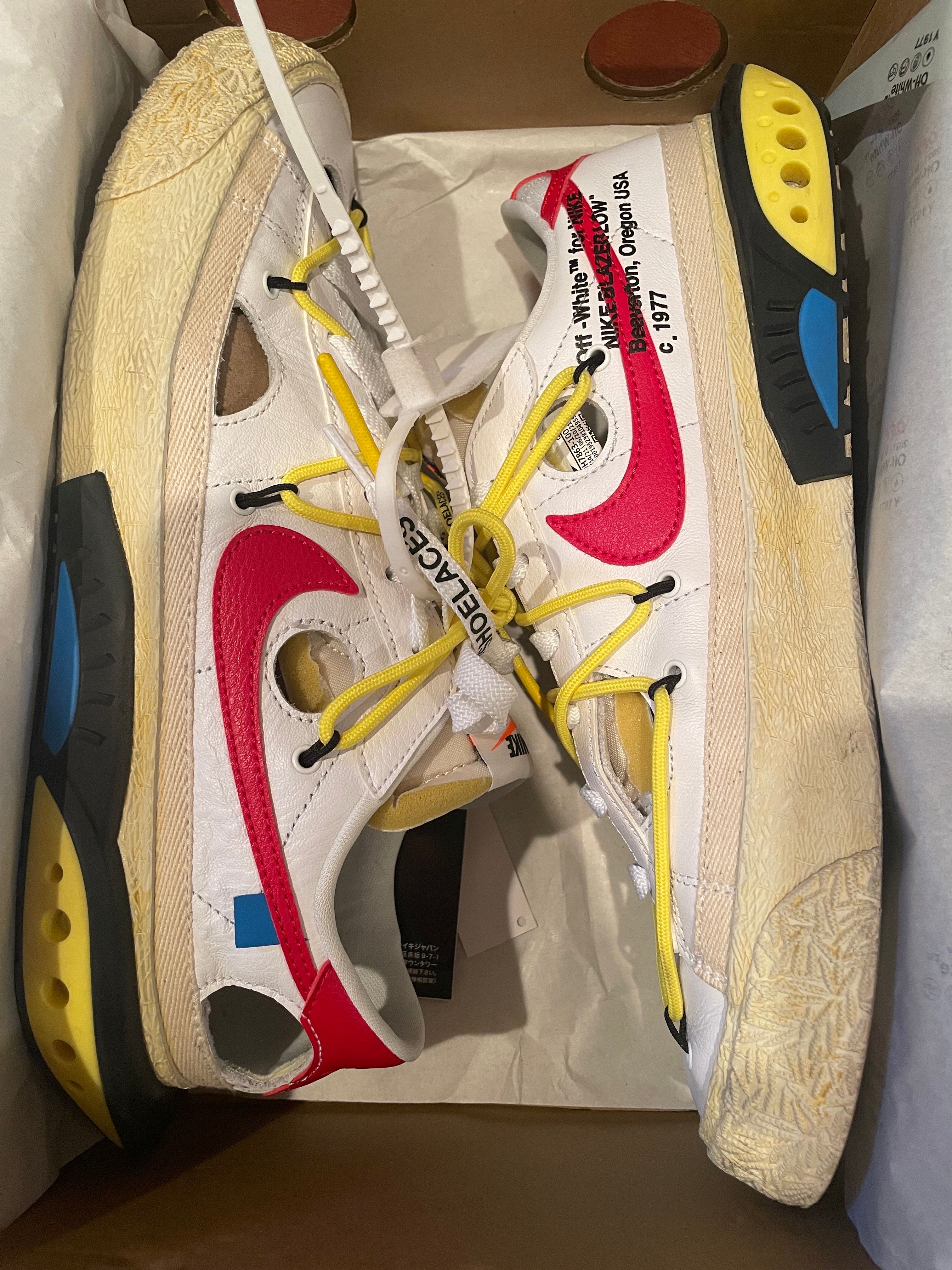 Off-White × Nike Blazer Low "White and University Red"