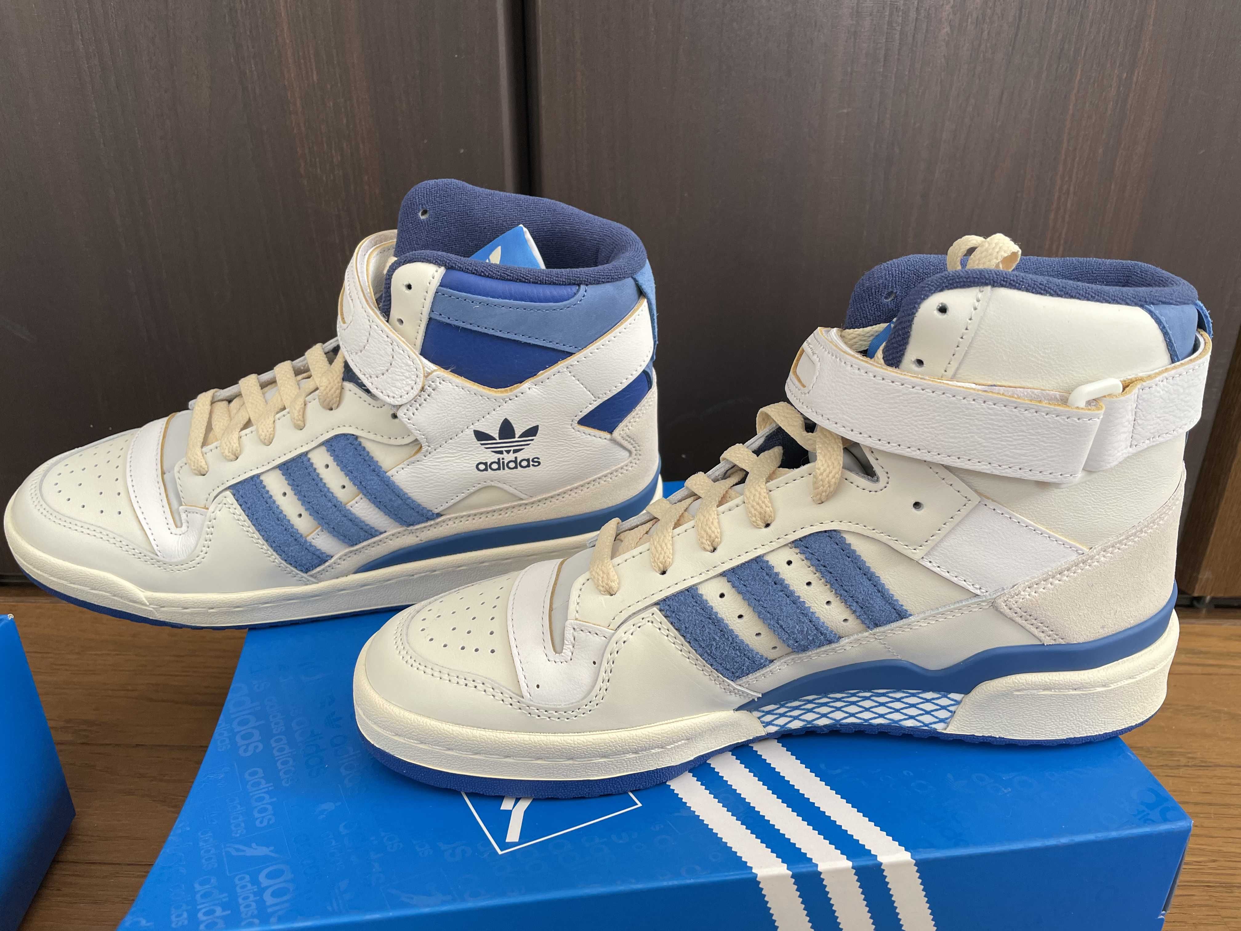 adidas Forum 84 High Blue Thread "Off White-Bright Blue/Footwear White"
