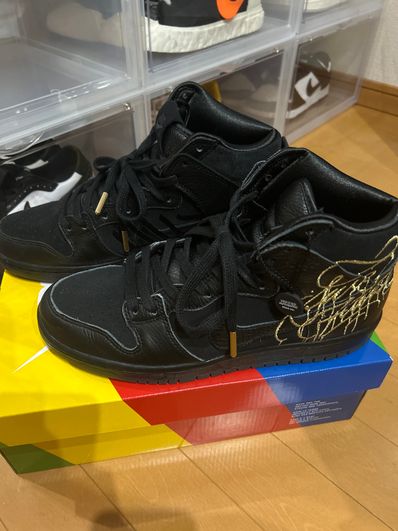 Faust × Nike SB Dunk High "Black and Metallic Gold"
