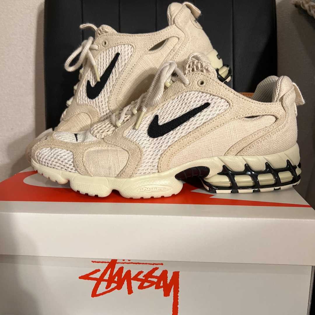 Stussy × Nike Air Zoom Spiridon CG 2 "Fossil/Black"