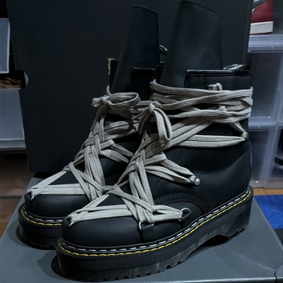 Rick Owens × Dr.Martens 1460 Quad Sole Megalace Boot "Black"