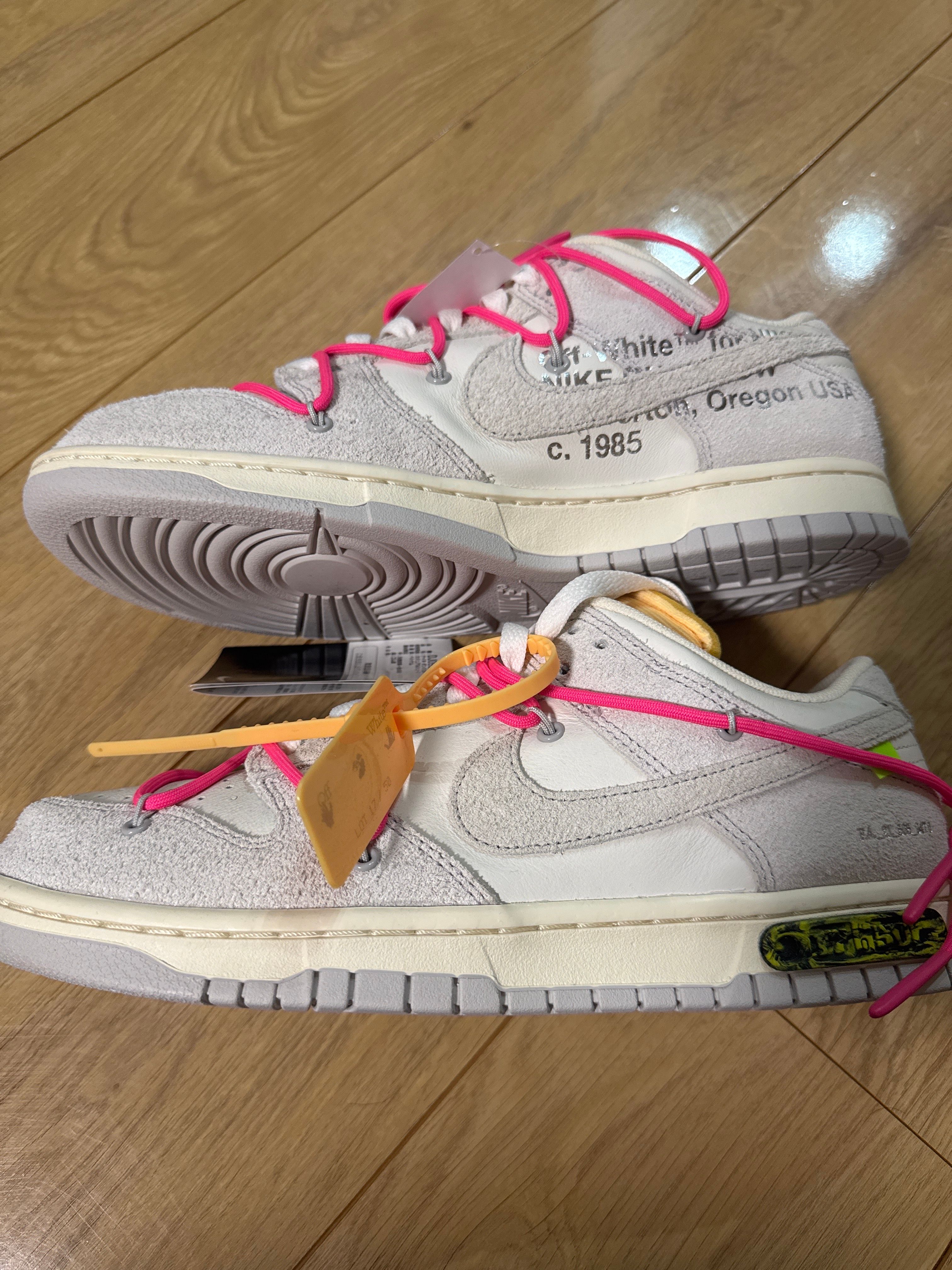 Off-White × Nike Dunk Low "Sail/Neutral Gray/Hyper Pink"