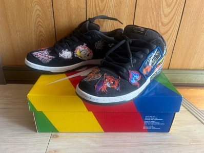 Neck face × Nike SB Dunk Low "Black/White/Multi Color"