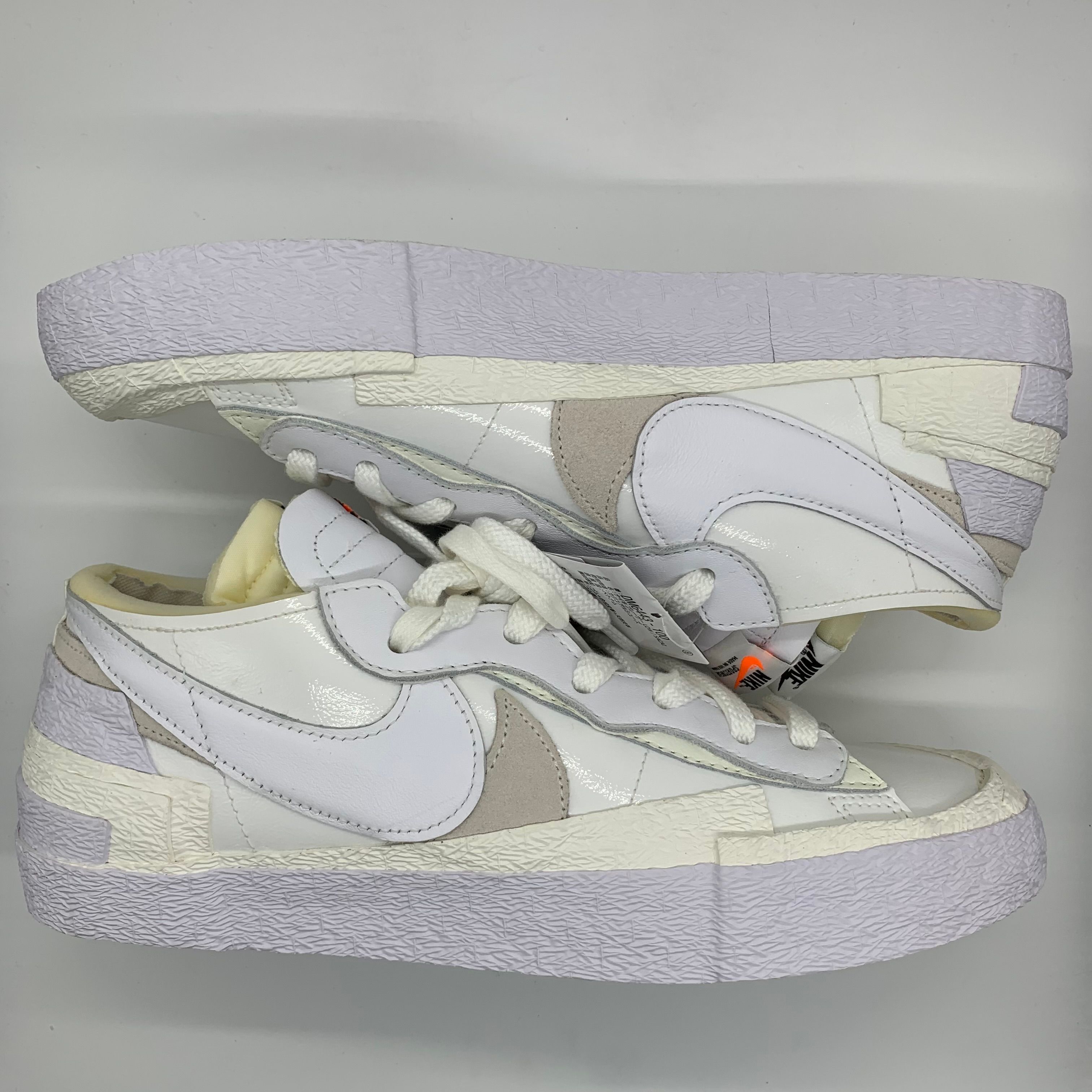 sacai × Nike Blazer Low "White Patent Leather"
