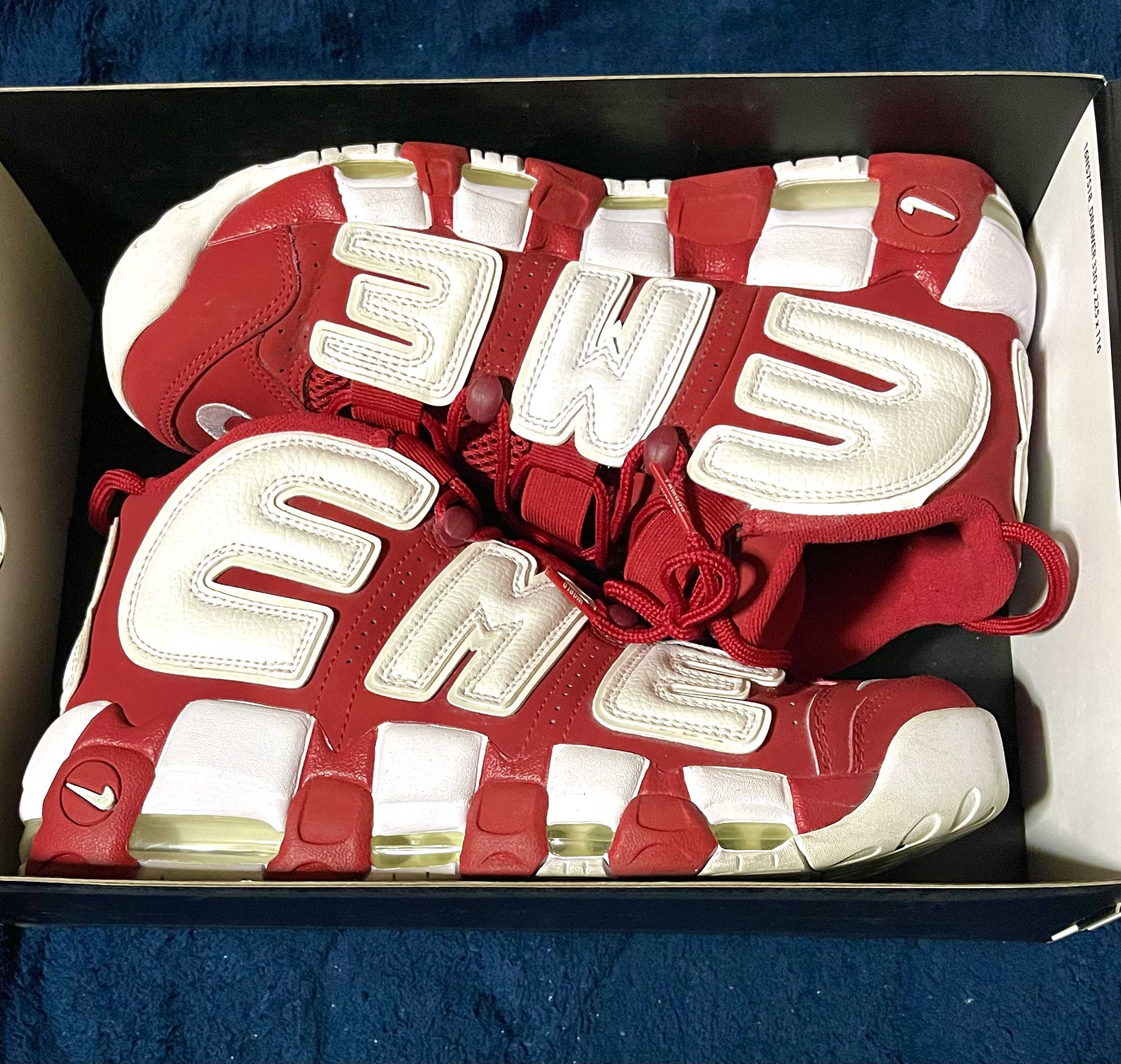 Supreme × Nike Air More Uptempo "White/Red"