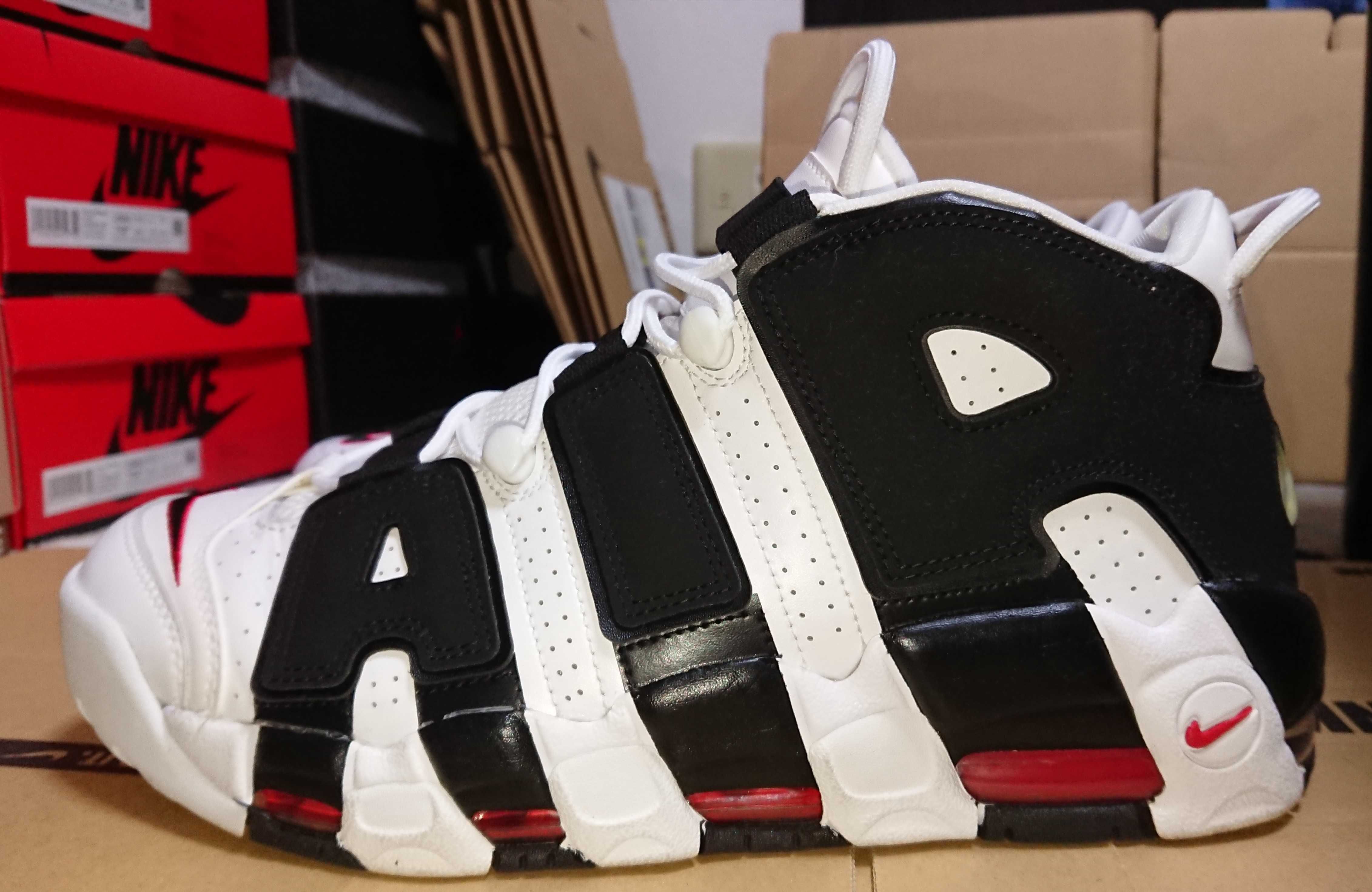 NIKE AIR MORE UPTEMPO "WHITE/BLACK/UNIVERSITY RED"(2020)