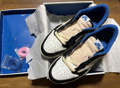 Travis Scott × fragment design × Nike Air Jordan 1 Low OG SP "Military Blue"