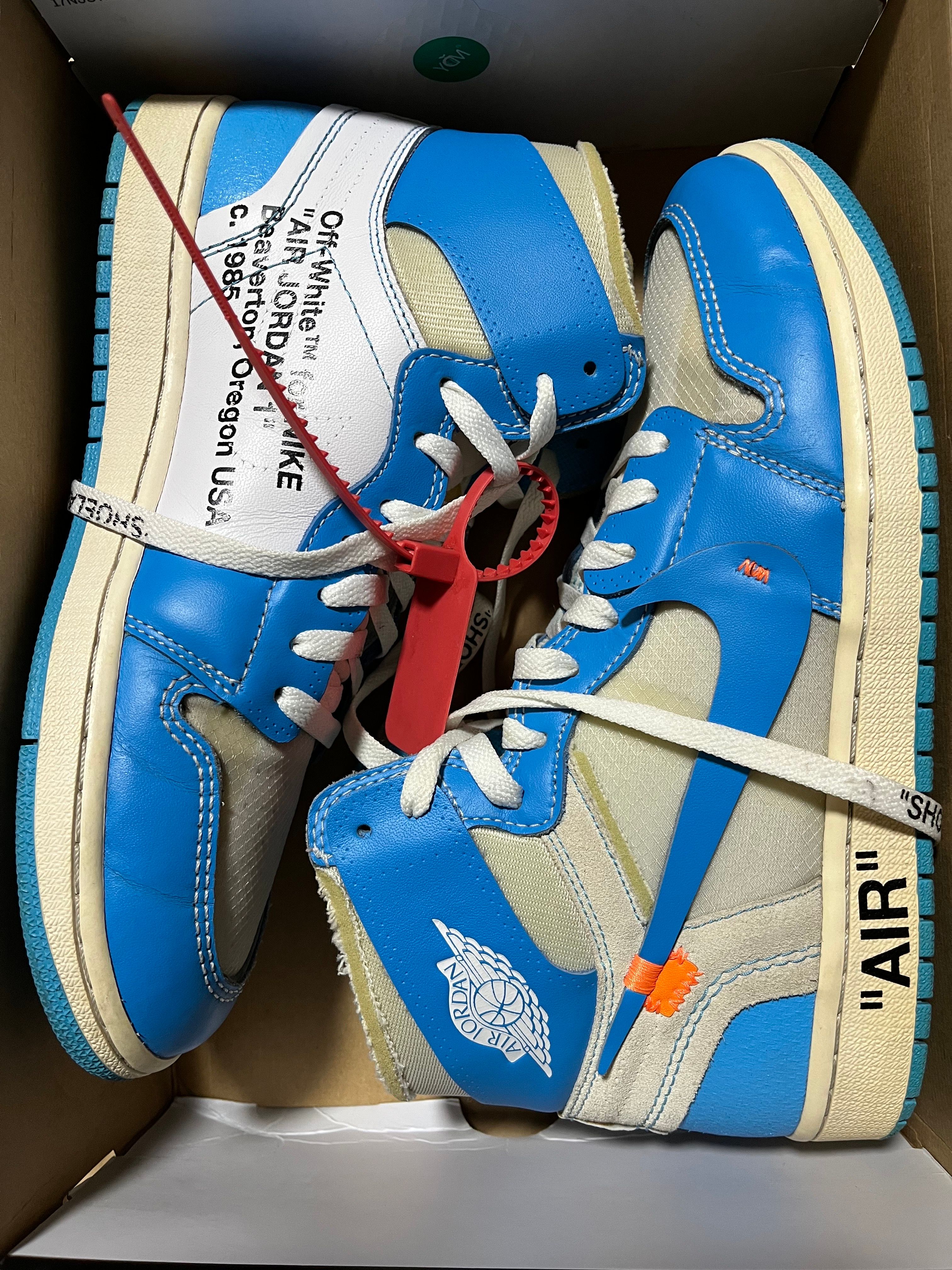 Off-White × Nike Air Jordan 1 High UNC "White/Dark Powder Blue"