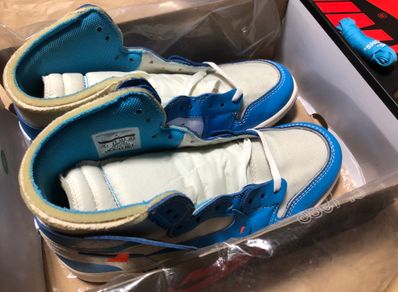 Off-White × Nike Air Jordan 1 High UNC "White/Dark Powder Blue"