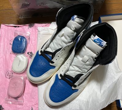 Travis Scott × fragment design × Nike Air Jordan 1 Retro High OG SP "Military Blue"