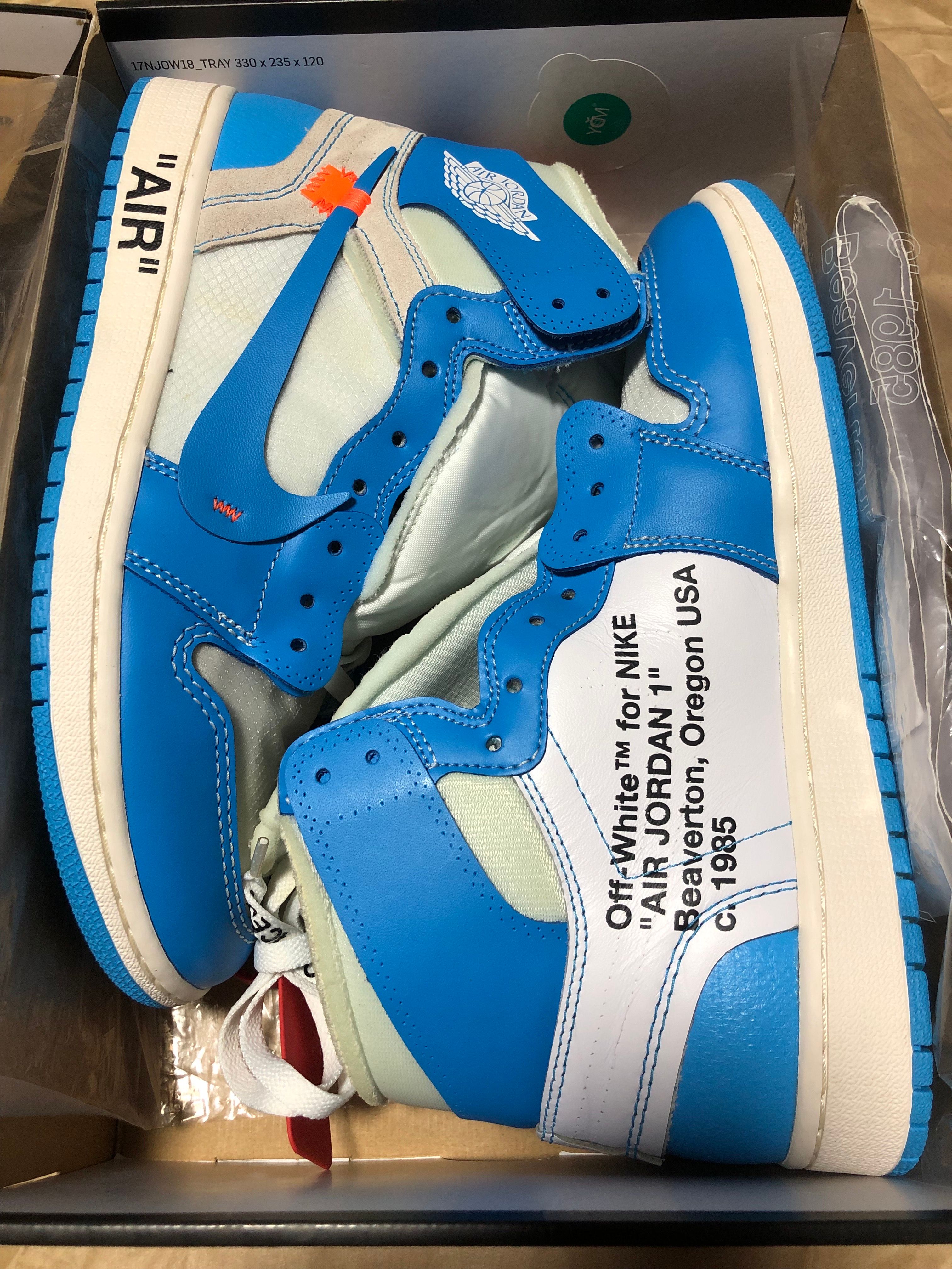 Off-White × Nike Air Jordan 1 High UNC "White/Dark Powder Blue"