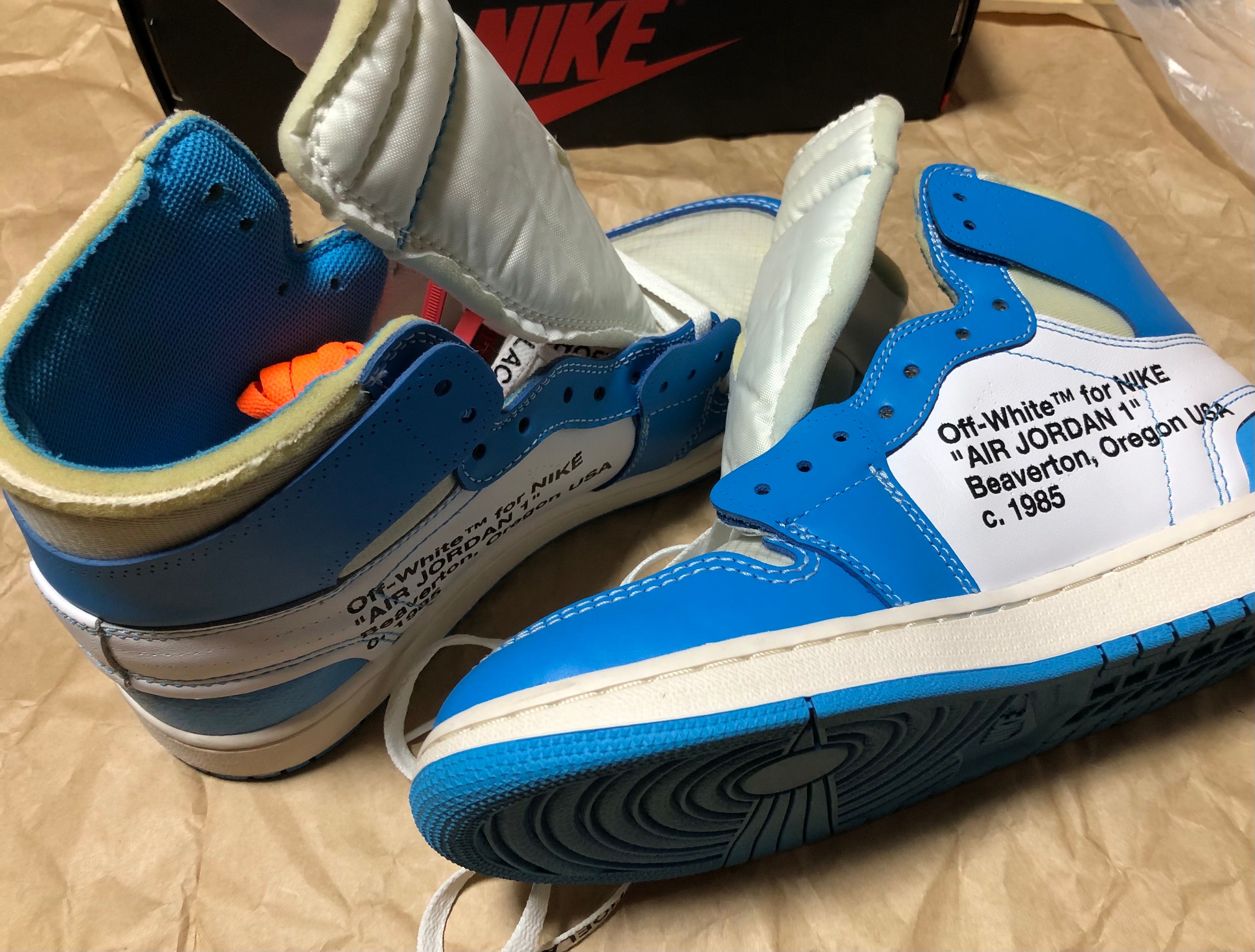 Off-White × Nike Air Jordan 1 High UNC "White/Dark Powder Blue"