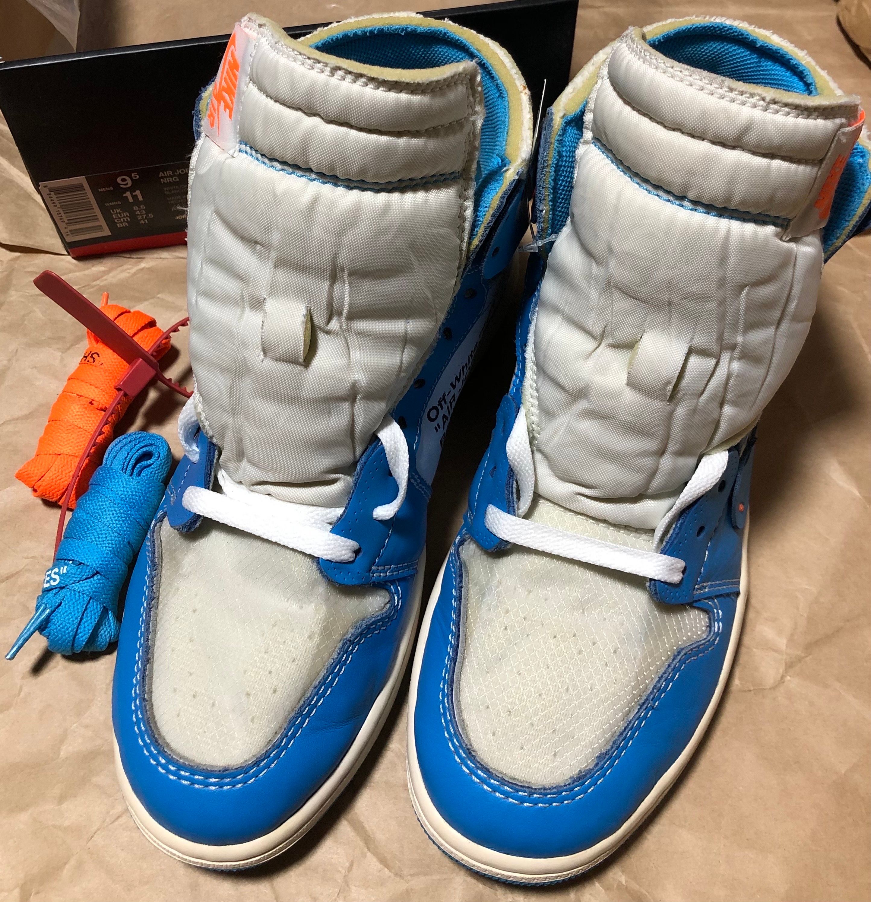 Off-White × Nike Air Jordan 1 High UNC "White/Dark Powder Blue"