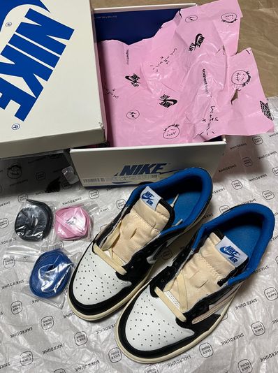 Travis Scott × fragment design × Nike Air Jordan 1 Low OG SP "Military Blue"
