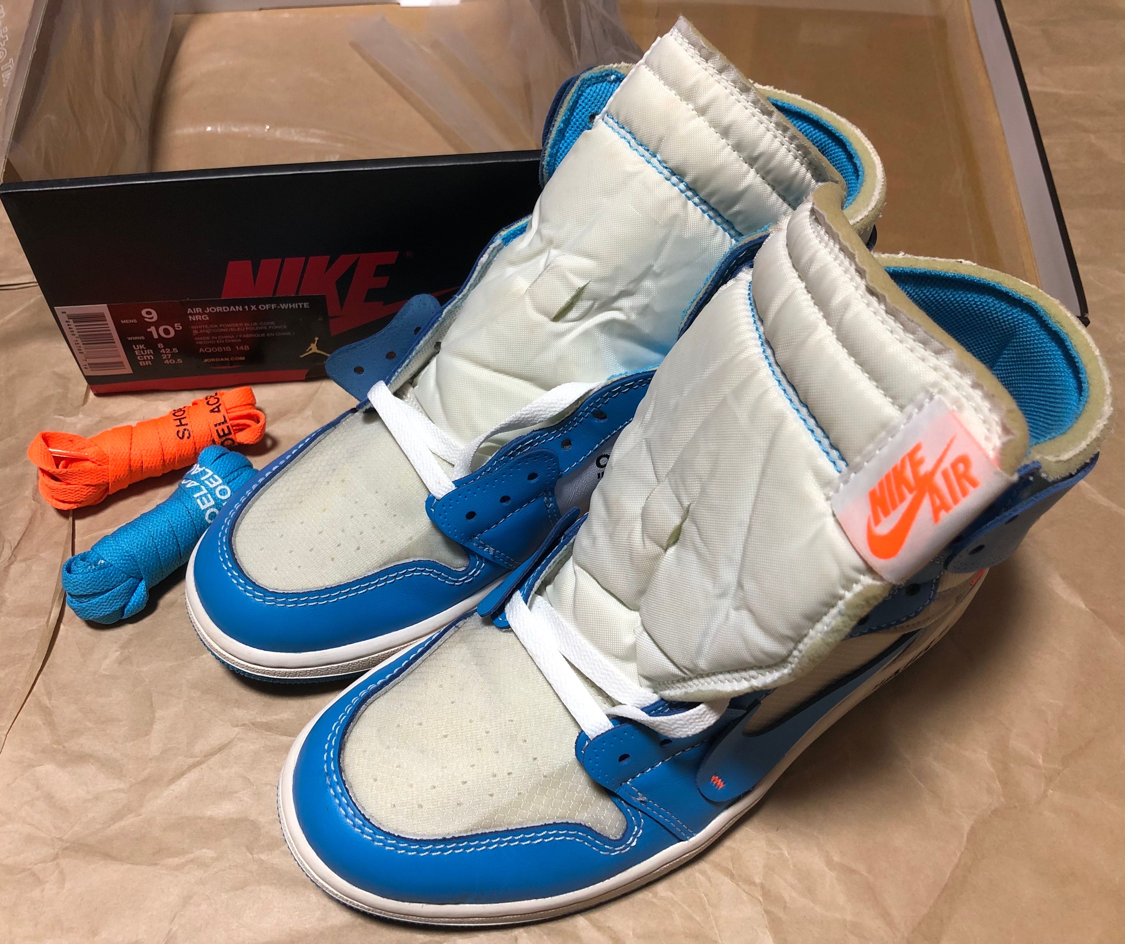 Off-White × Nike Air Jordan 1 High UNC "White/Dark Powder Blue"