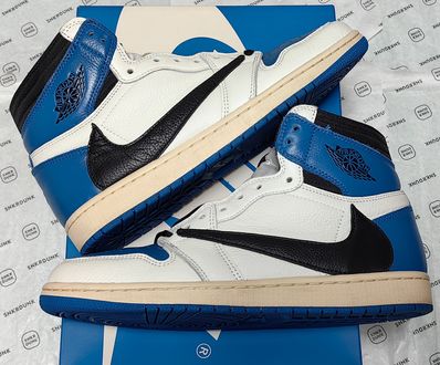 Travis Scott × fragment design × Nike Air Jordan 1 Retro High OG SP "Military Blue"