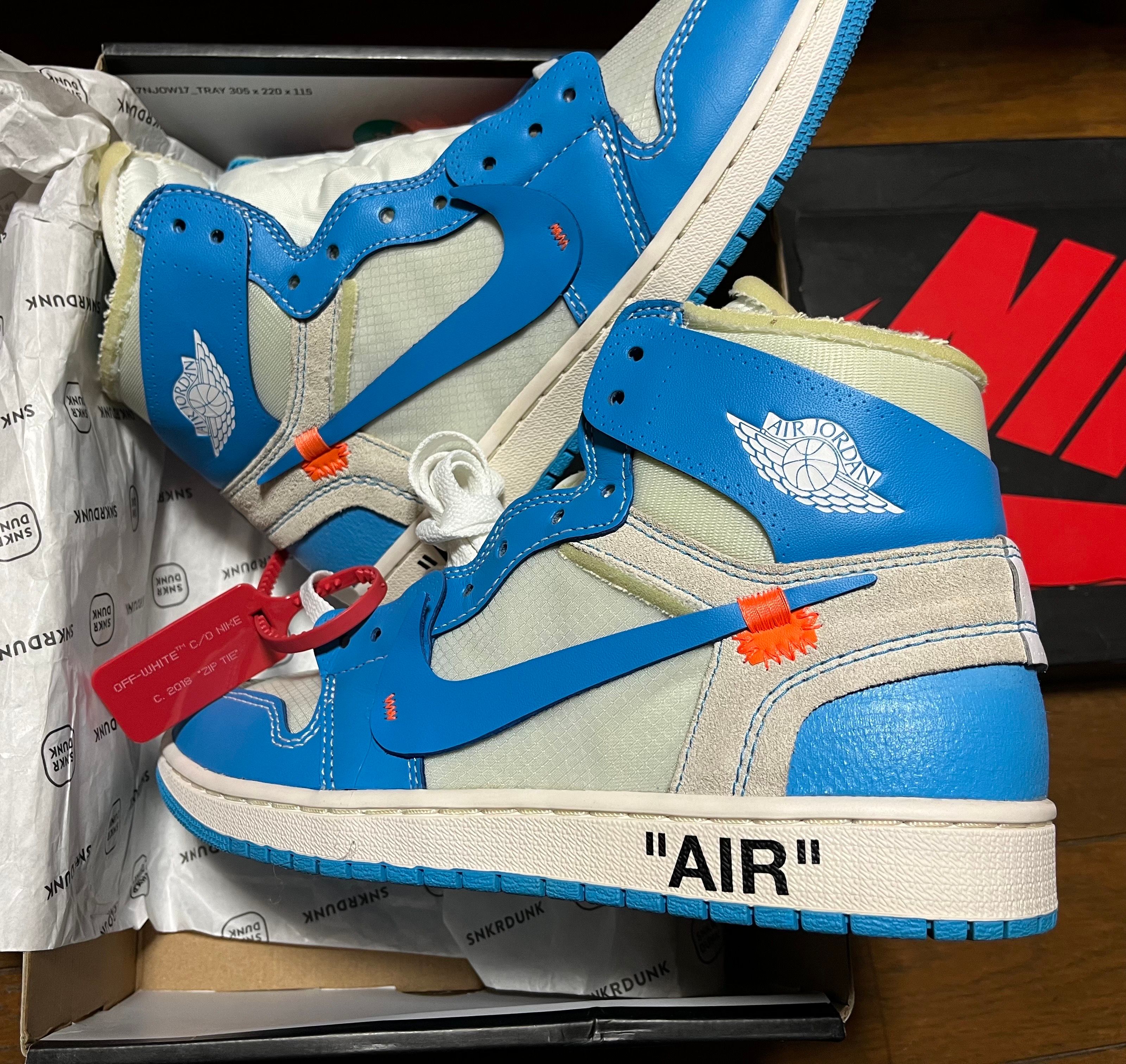Off-White × Nike Air Jordan 1 High UNC "White/Dark Powder Blue"
