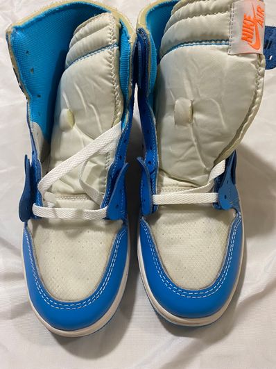 Off-White × Nike Air Jordan 1 High UNC "White/Dark Powder Blue"