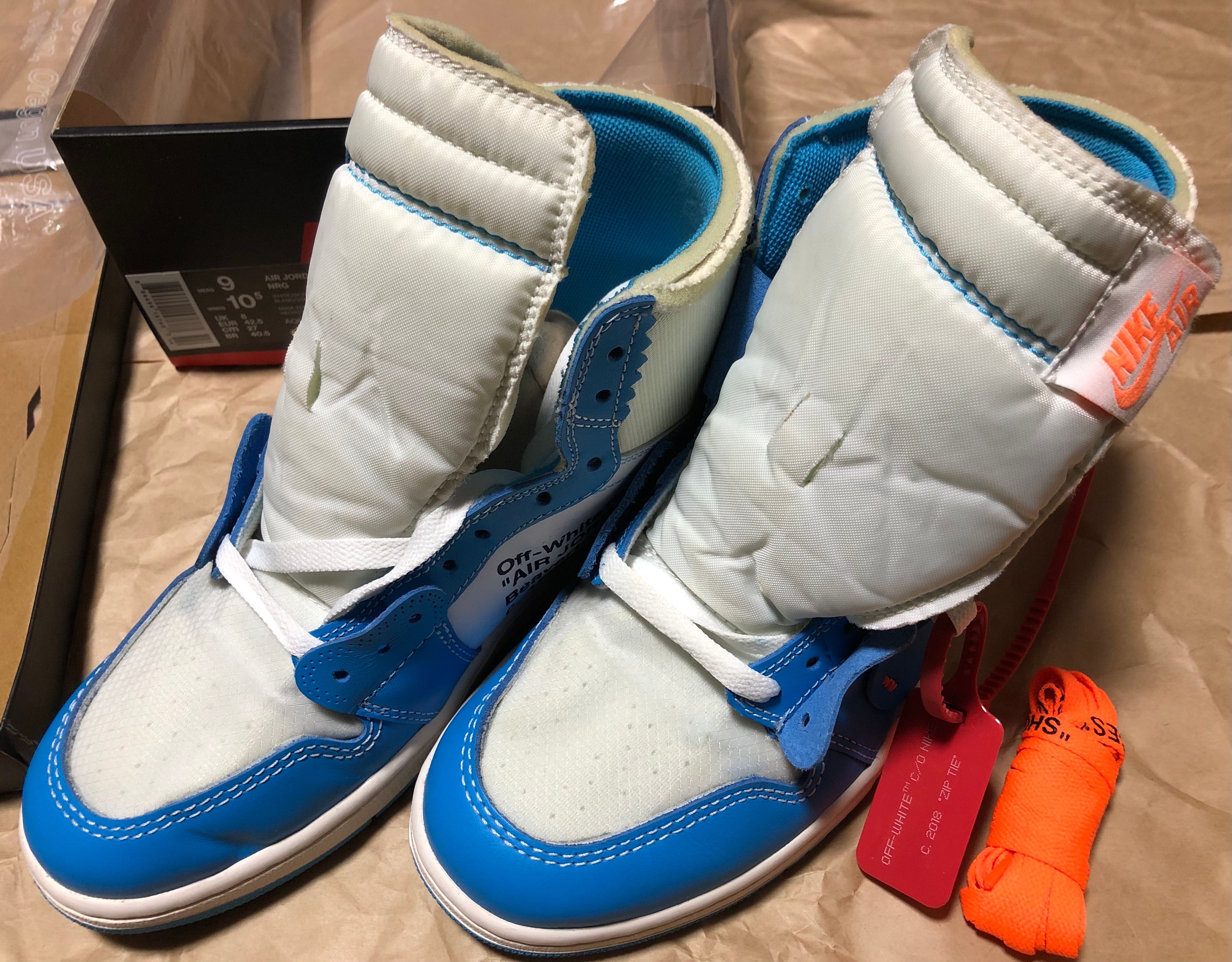 Off-White × Nike Air Jordan 1 High UNC "White/Dark Powder Blue"