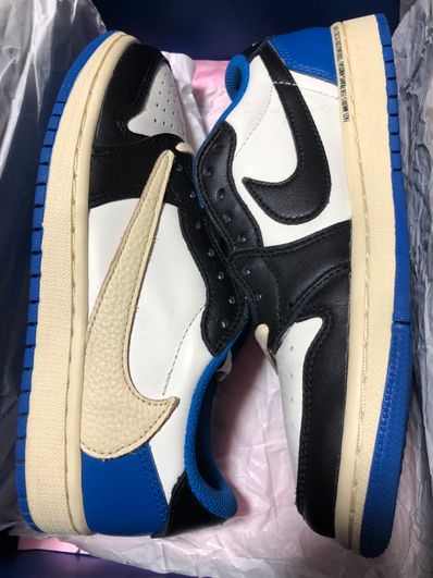 Travis Scott × fragment design × Nike Air Jordan 1 Low OG SP "Military Blue"