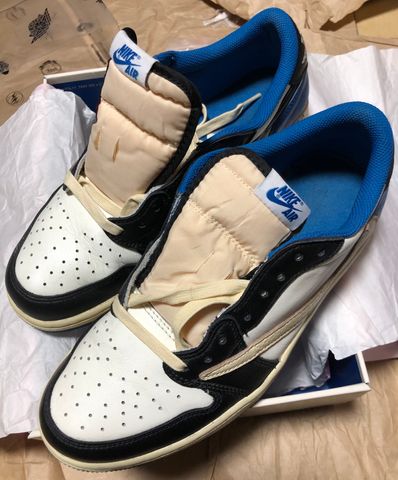 Travis Scott × fragment design × Nike Air Jordan 1 Low OG SP "Military Blue"